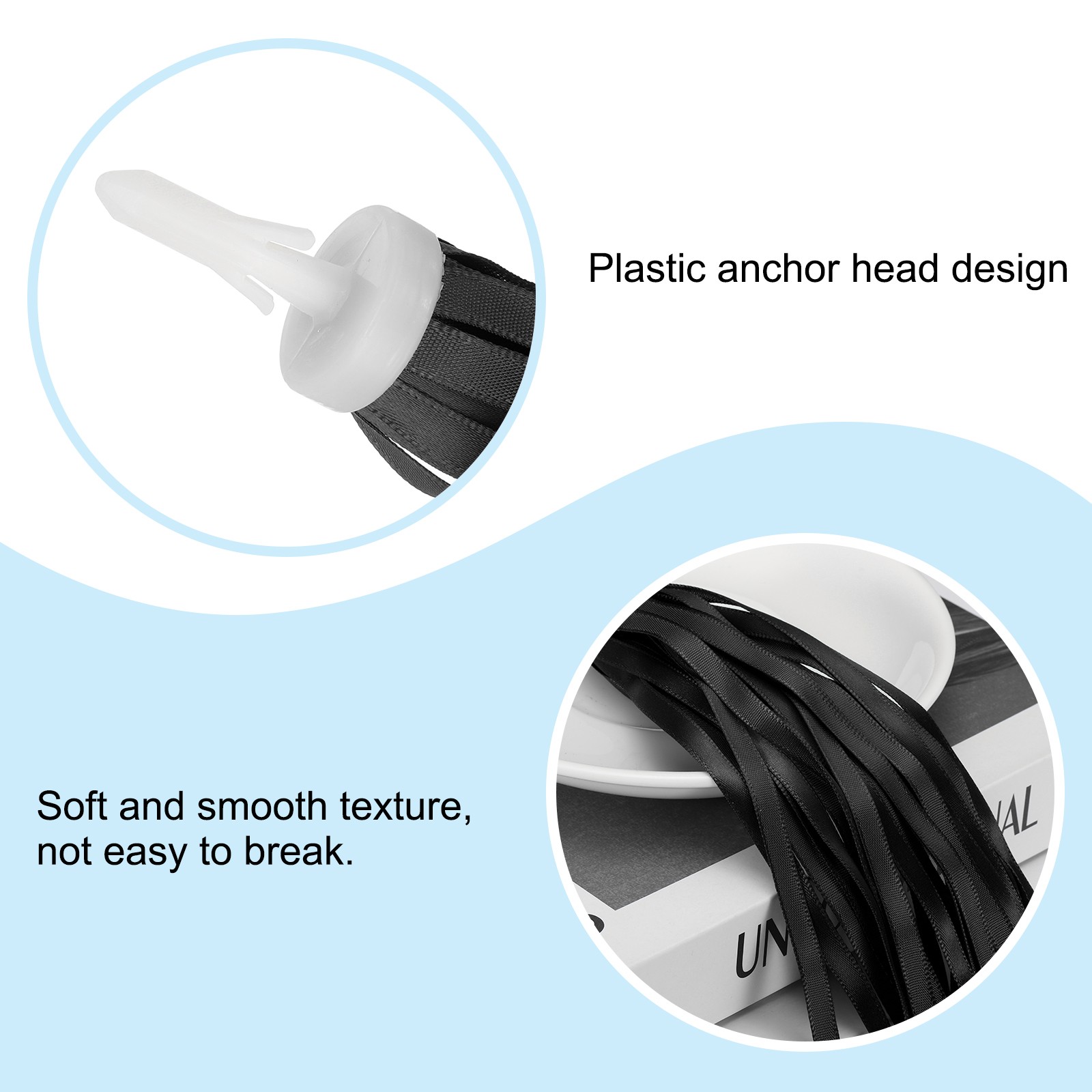 Bike Streamers Scooter Handlebar Tassels Grips Ribbon Black
