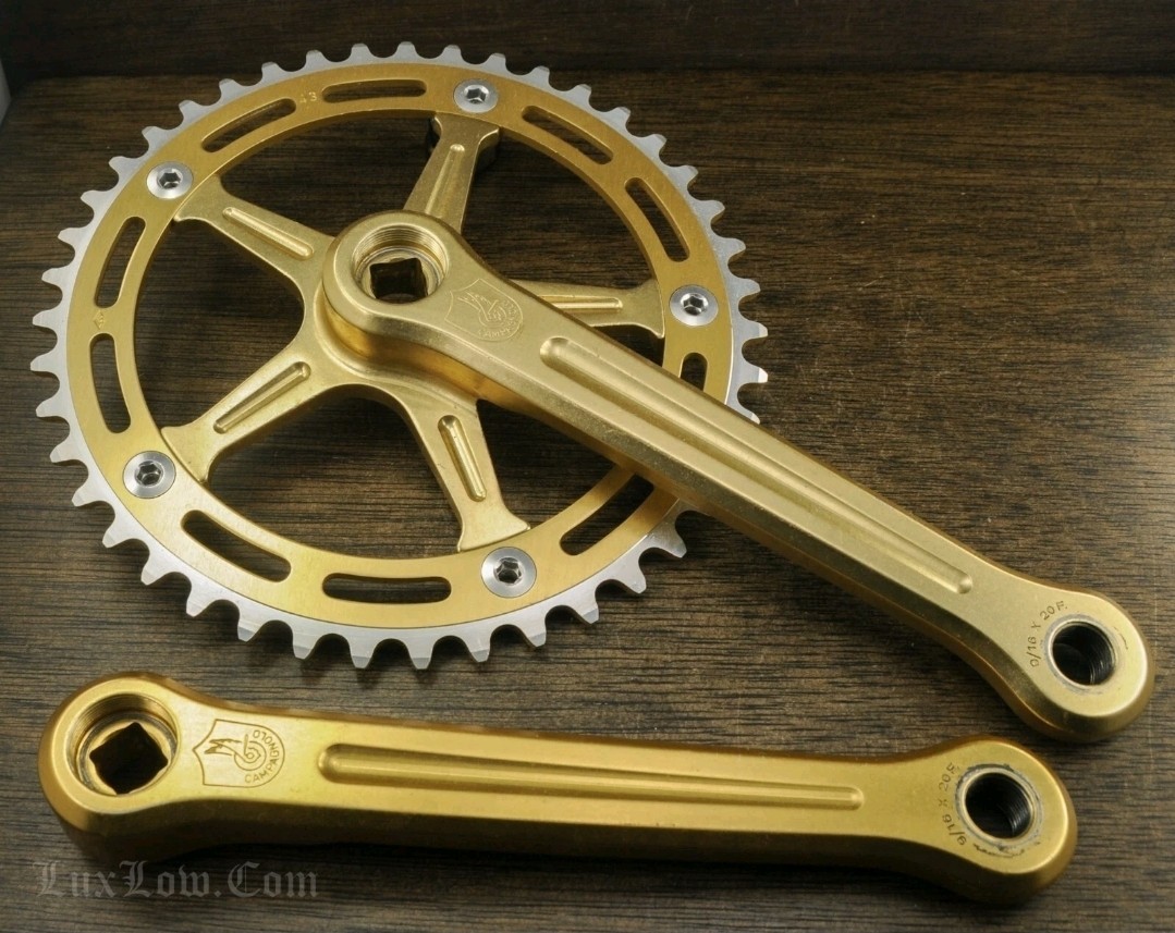 Vintage 80s Campagnolo Old School Gold BMX Bike CRANKS 170 43t NOS Pista Bicycle