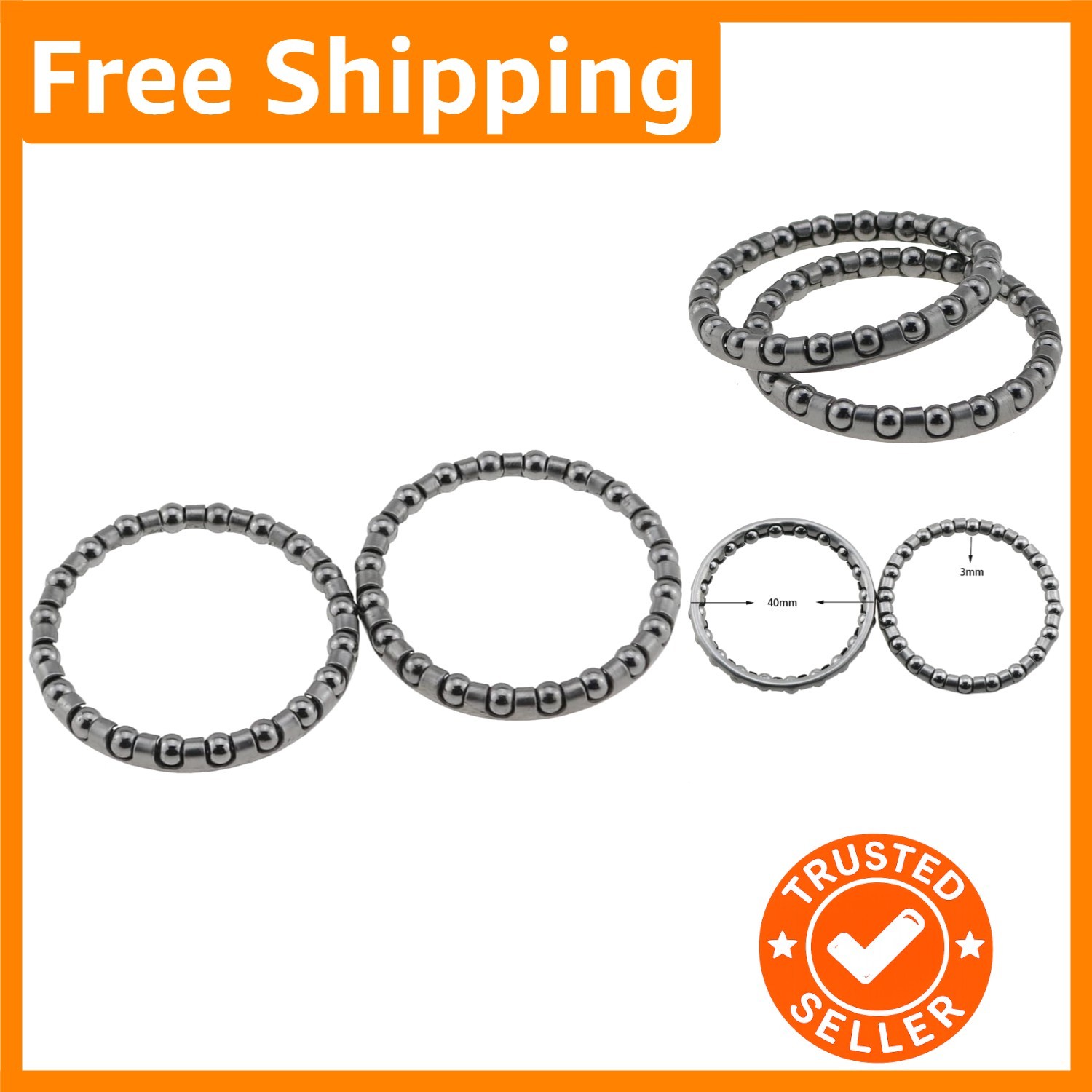 High-Quality 40mm Bicycle Ball Bearings – 2 Pack for Superior Bike Performance