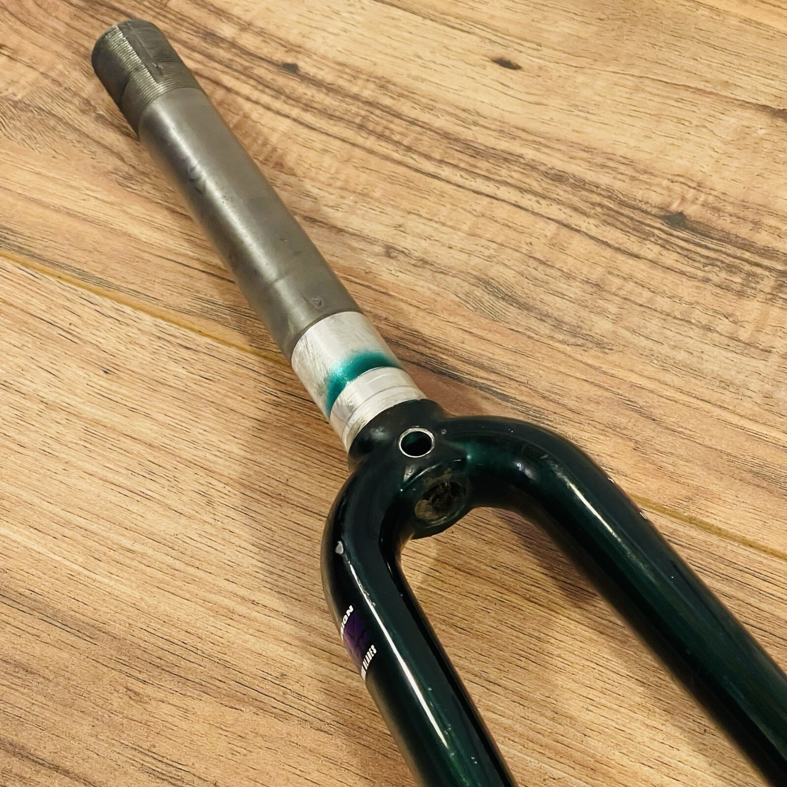 1995 Trek OCLV Carbon Road Fork 700C 1-inch Threaded 194mm Steerer Ice Green