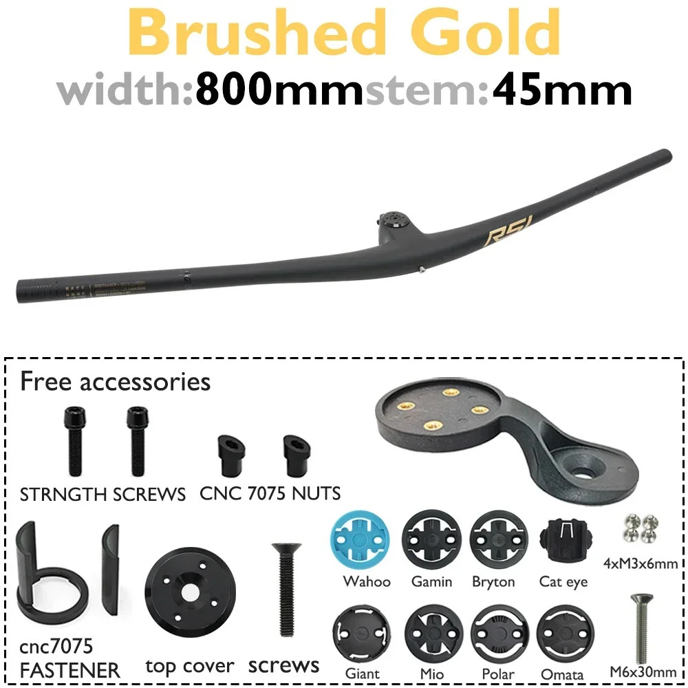 Full Carbon MTB Integrated Bicycle Handlebar 0 Degree 27.5mm Rise 760-800mm