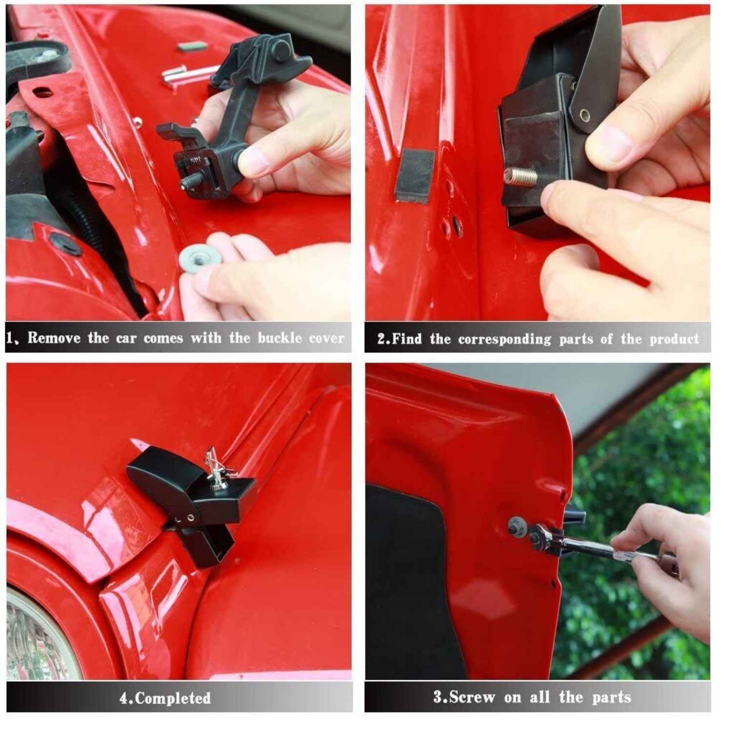 new Car Hood Latches Hood Lock Catch Latches Antitheft for JK 2007-17