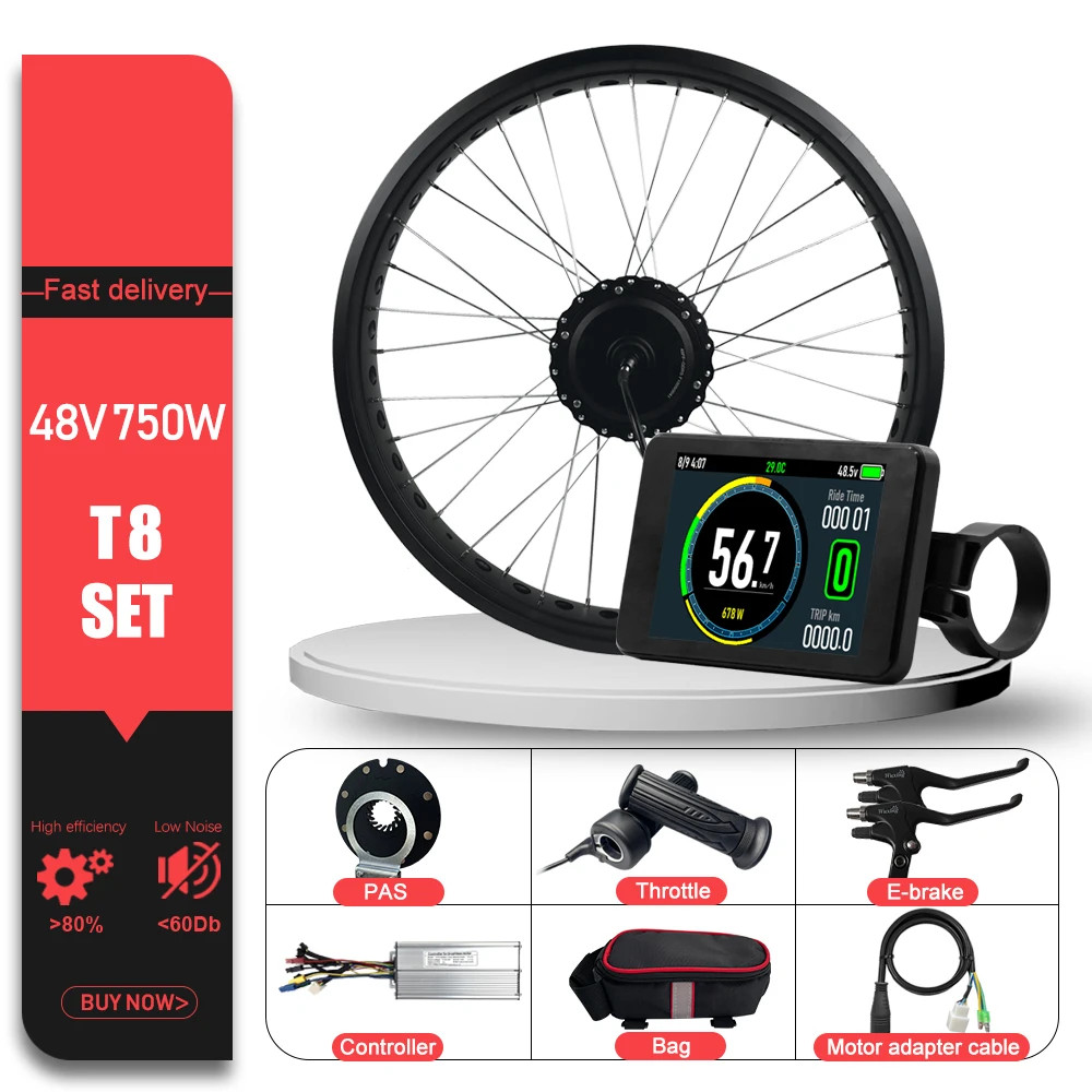 Snow Electric Fat Bike 48V 750W Brushless Gear Front Hub Motor Wheel 20 24 26in