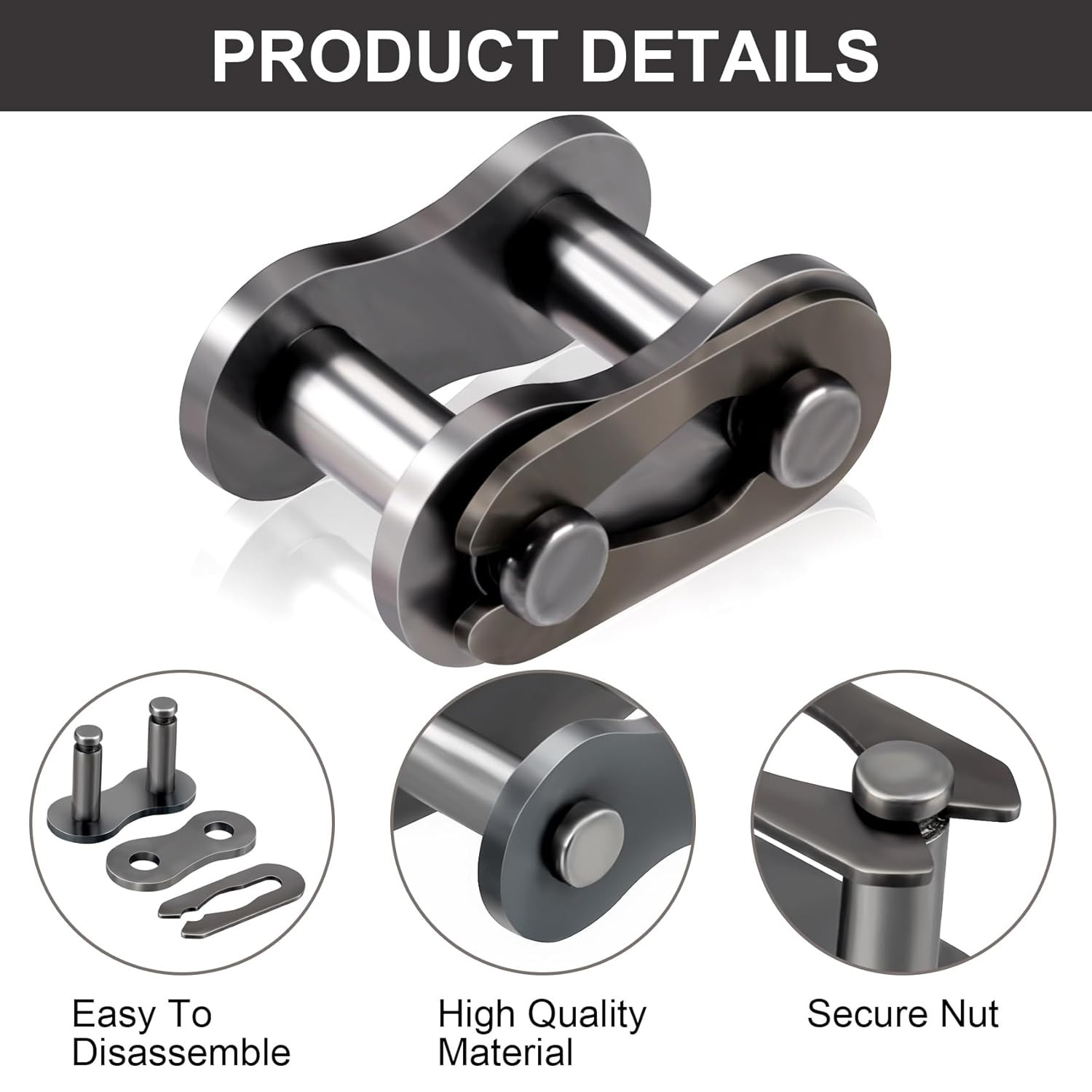 10pcs 35 Chain Master Link Roller Steel Alloy Heavy Duty Connector for Bike …