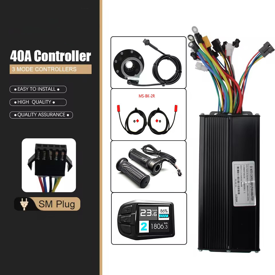E-bike 40A 3-Mode Sine Wave Controller 36V 48V 1500W 2000W with LCD Display Set