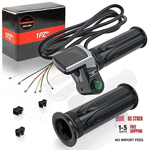36V Electric Bike Twist Throttle with LCD Voltage Display, Waterproof Ebike