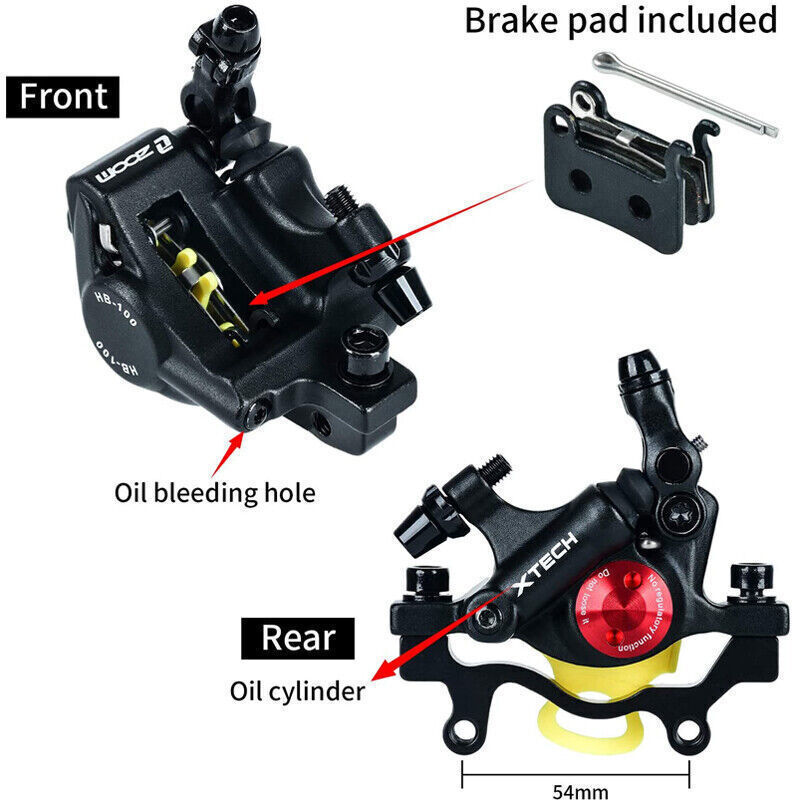 ZOOM XTECH HB100 Linear Pull Disc Brake Caliper Front Rear MTB Bike IS/PM 160mm