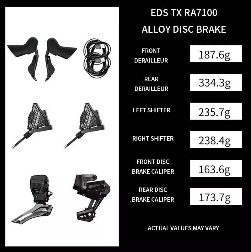 WheelTop EDS TX Road Bike ALLOY Hydraulic Disc Brake Electronic Groupset