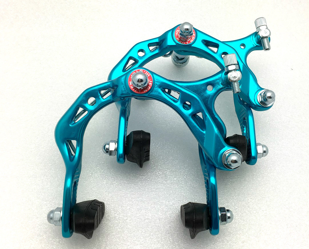 2000A BICYCLE BIKE ALUMINUM SIDE PULL BRAKE CALIPER MTB BMX BLUE FRONT + REAR