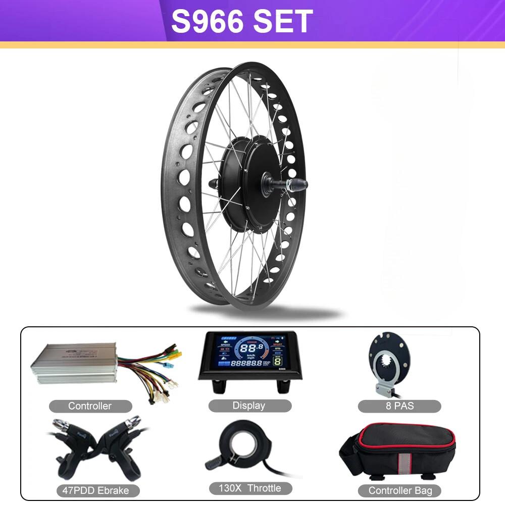48V 1000W 1500W Snow Electric Bicycle Fat Tire Rear Rotate Hub Motor 20/24/26”