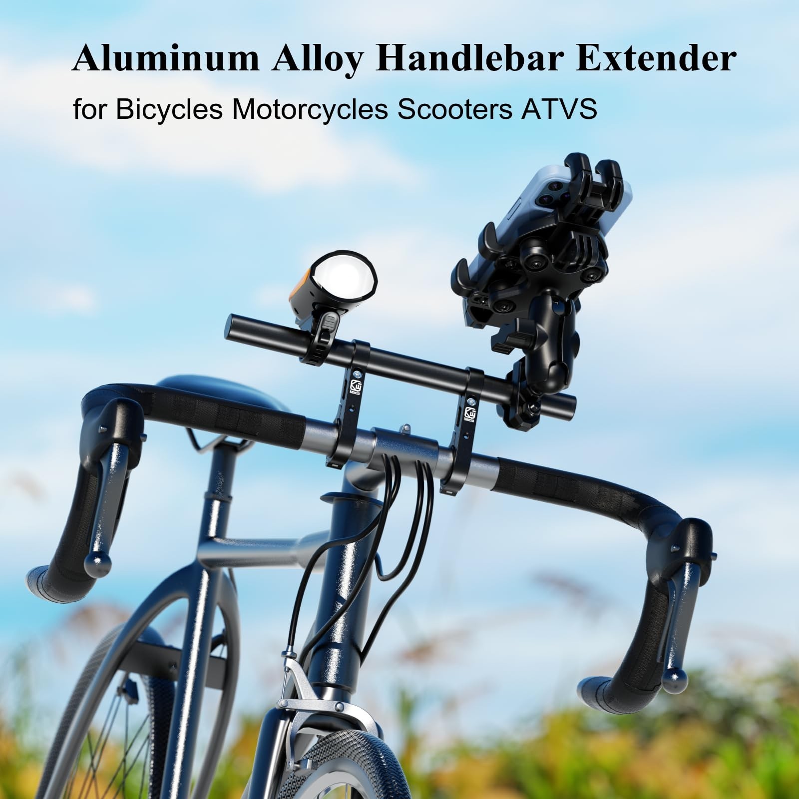 Handlebar Extender 11.81″ Cross Bar – Aluminum Alloy for Bike, Motorcycle, ATV