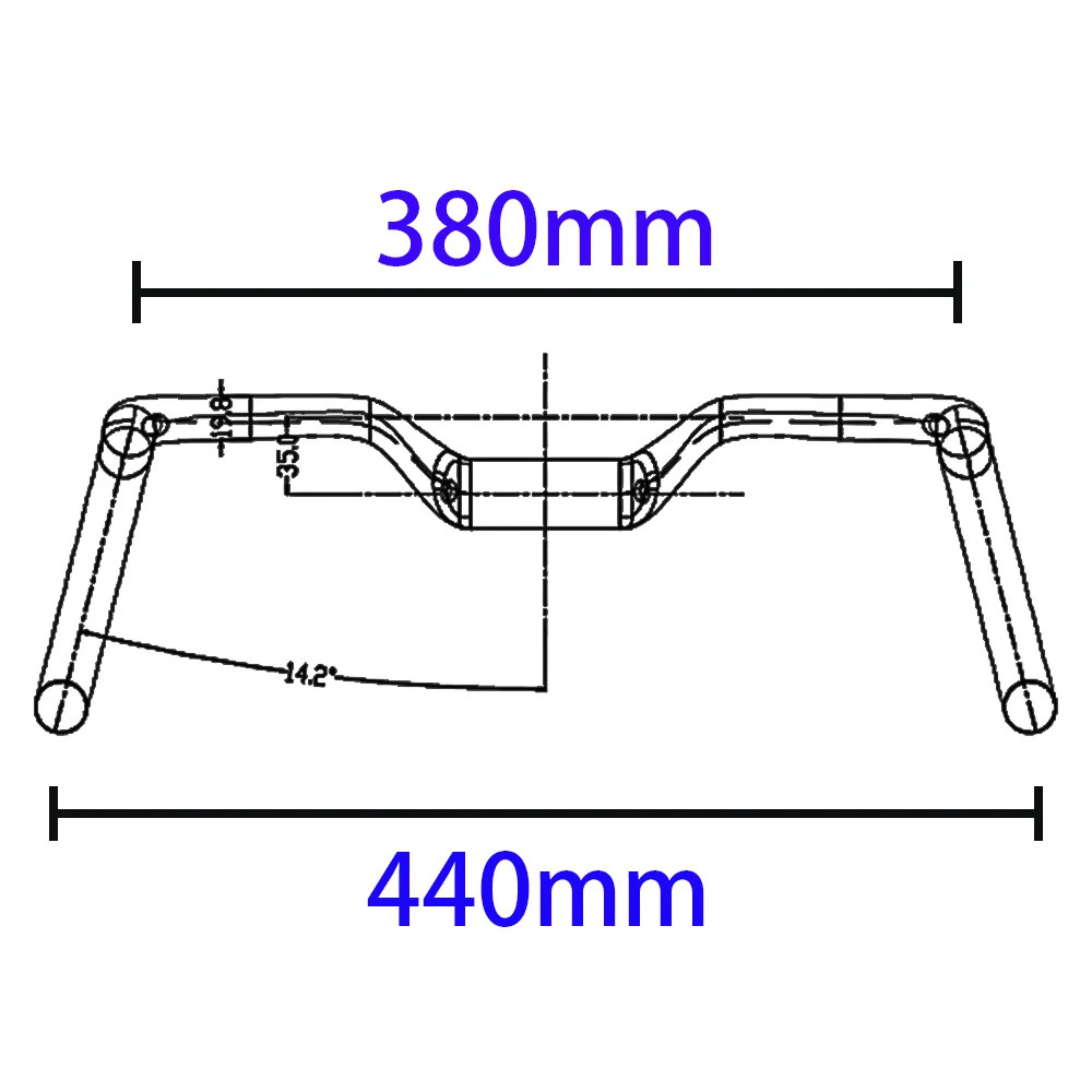 Carbon Fiber Mountain Road Bike Handlebar Full Internal Cable Routing 14° 31.8mm