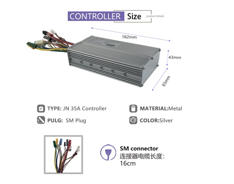 36V/48V 35A Speed Controller Kit for 1500W LCD Display Ebike Electric Bicycle