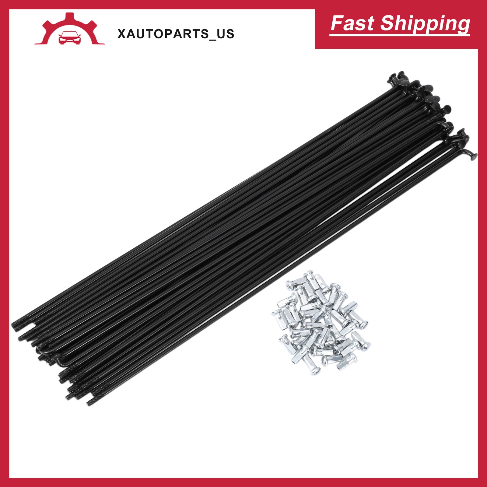36Set 12G Bicycle Spokes 245mm Bike Wheel Spokes 45 Steel Black