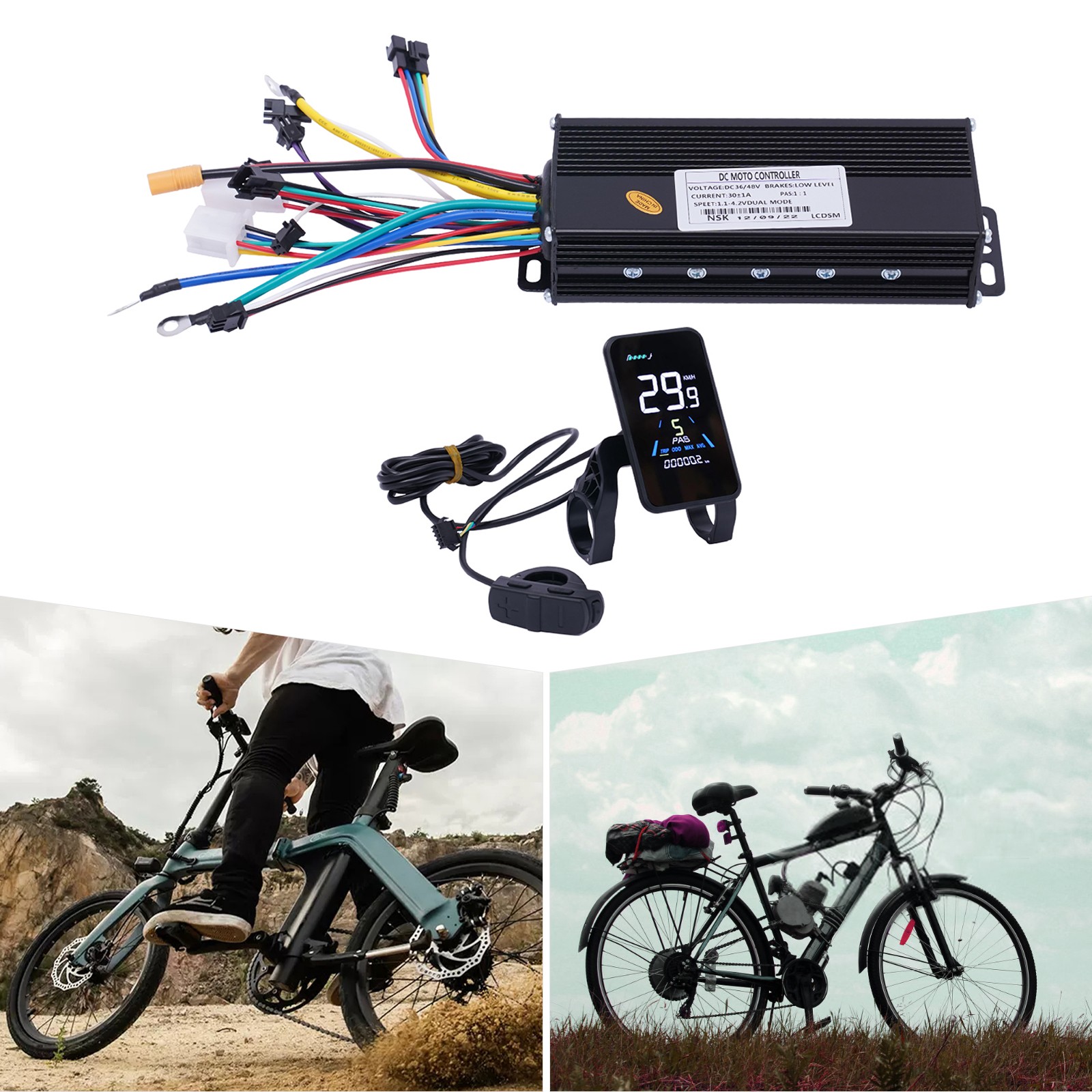 36v/48v E-bike Controller Component Kit With Color Lcd Display & Pedal Assist