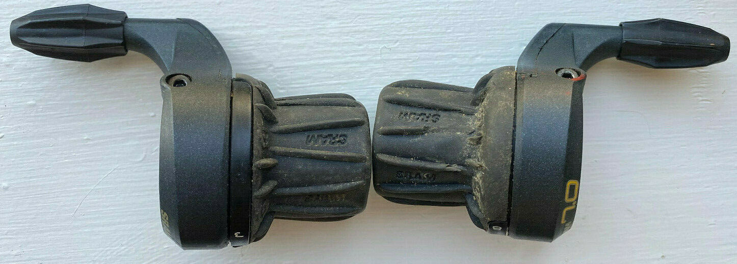 SRAM 7.0 3×8 Front Left and Rear Right Grip Twist Shifters Set MTB Bike Bicycle