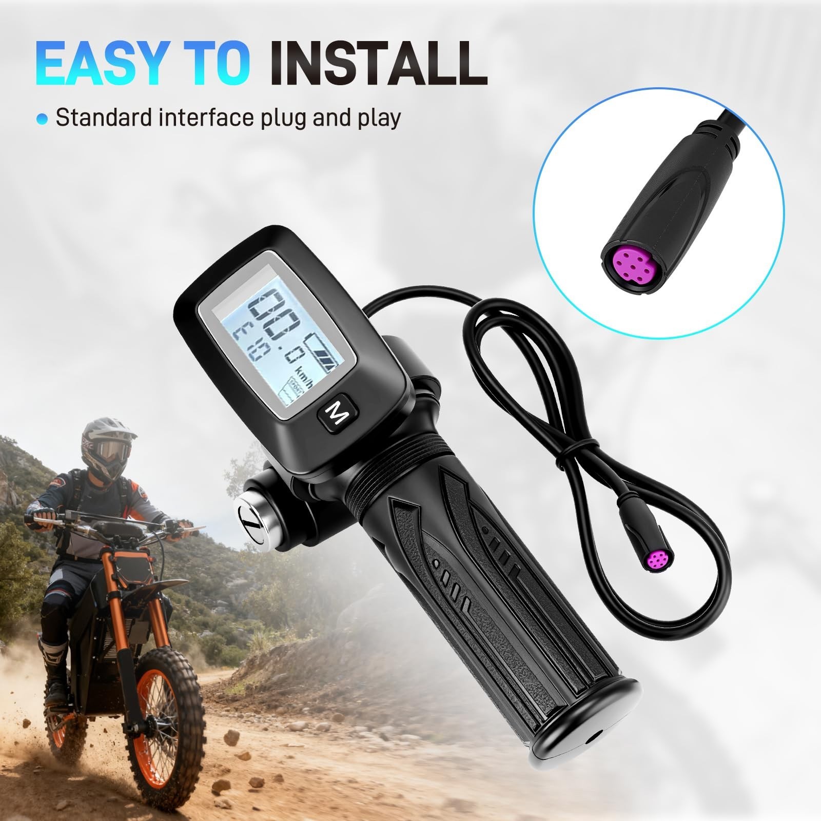 New Ebike Throttle Integrated Display W/ M Button For Tuttio Soleil 01 Dirt Bike