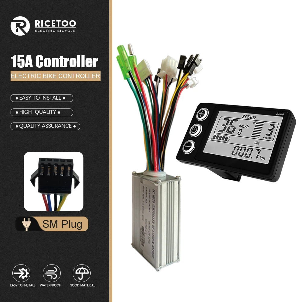 15 35A Electric Bike Sinewave Controller 250-1500W Brushless Motor LCD Display
