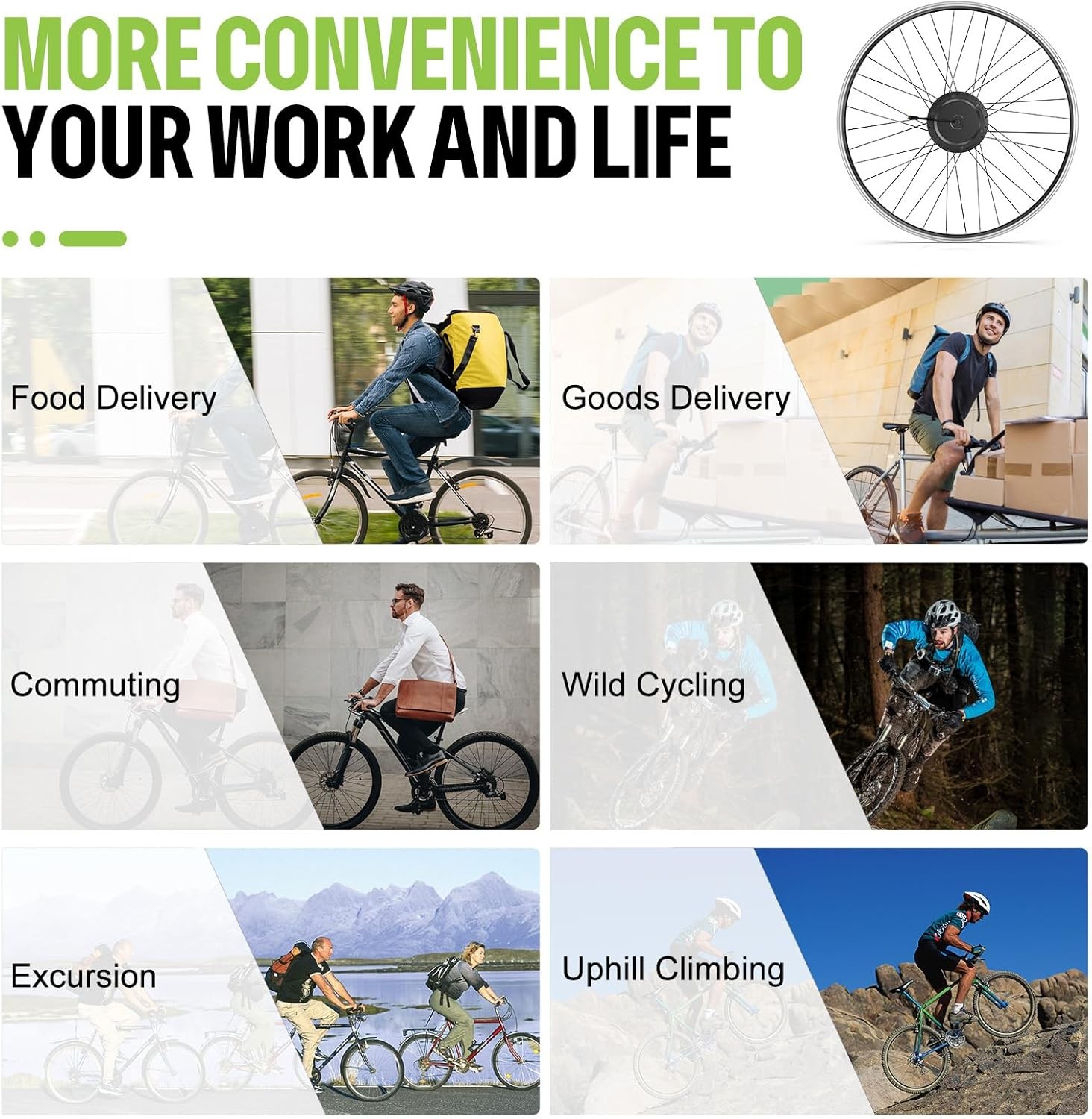 BAFANG 500W Electric Bike Conversion Kit 48V 26″ Front Wheel E-Bike Hub Motor