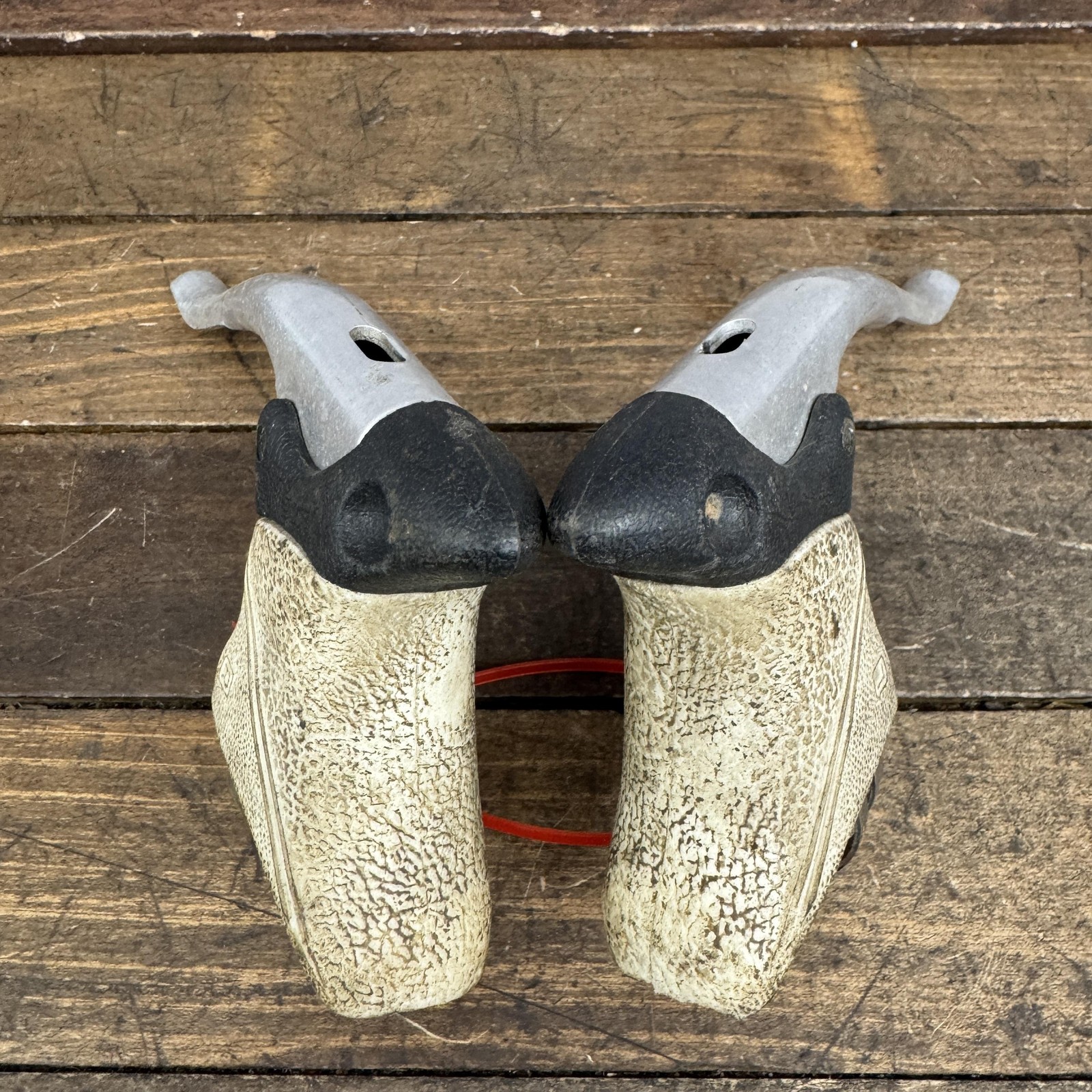 Vintage Dia-Compe Road Bike Brake Levers Pair White Hoods Drop Bar Alloy 23.8mm