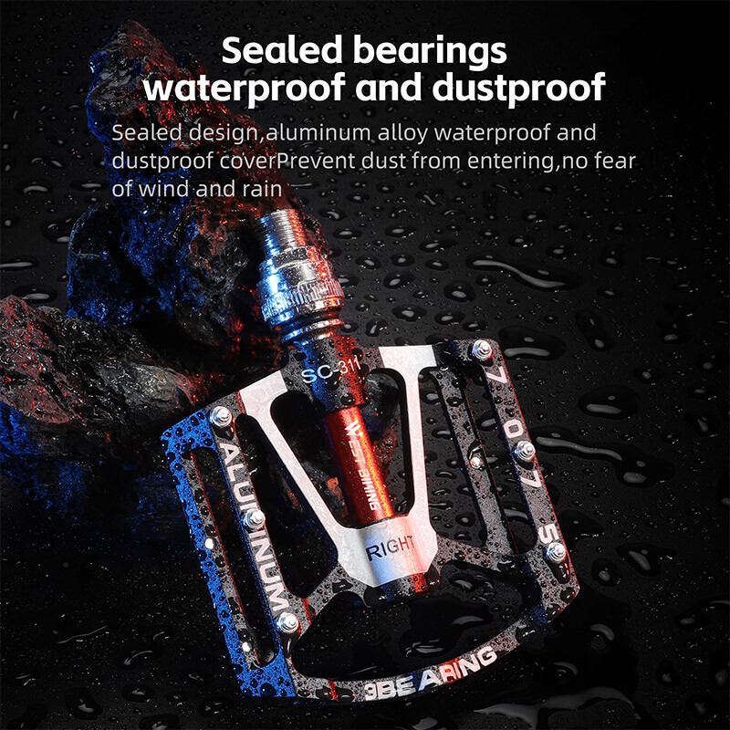 WEST BIKING Quick Release Bicycle Pedals 3 Sealed Bearing Aluminum Pedals Black