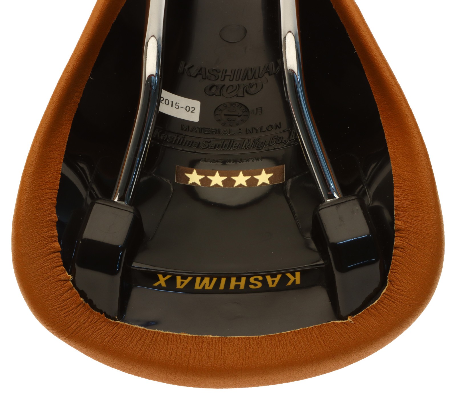 Kashimax Aero AX-4A Padded Saddle Standard Rails Smooth Leather Brown NEW NOS