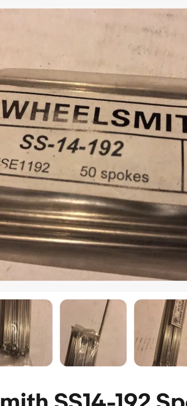Wheelsmith SS-14-192mm Spokes Silver Bag of 50