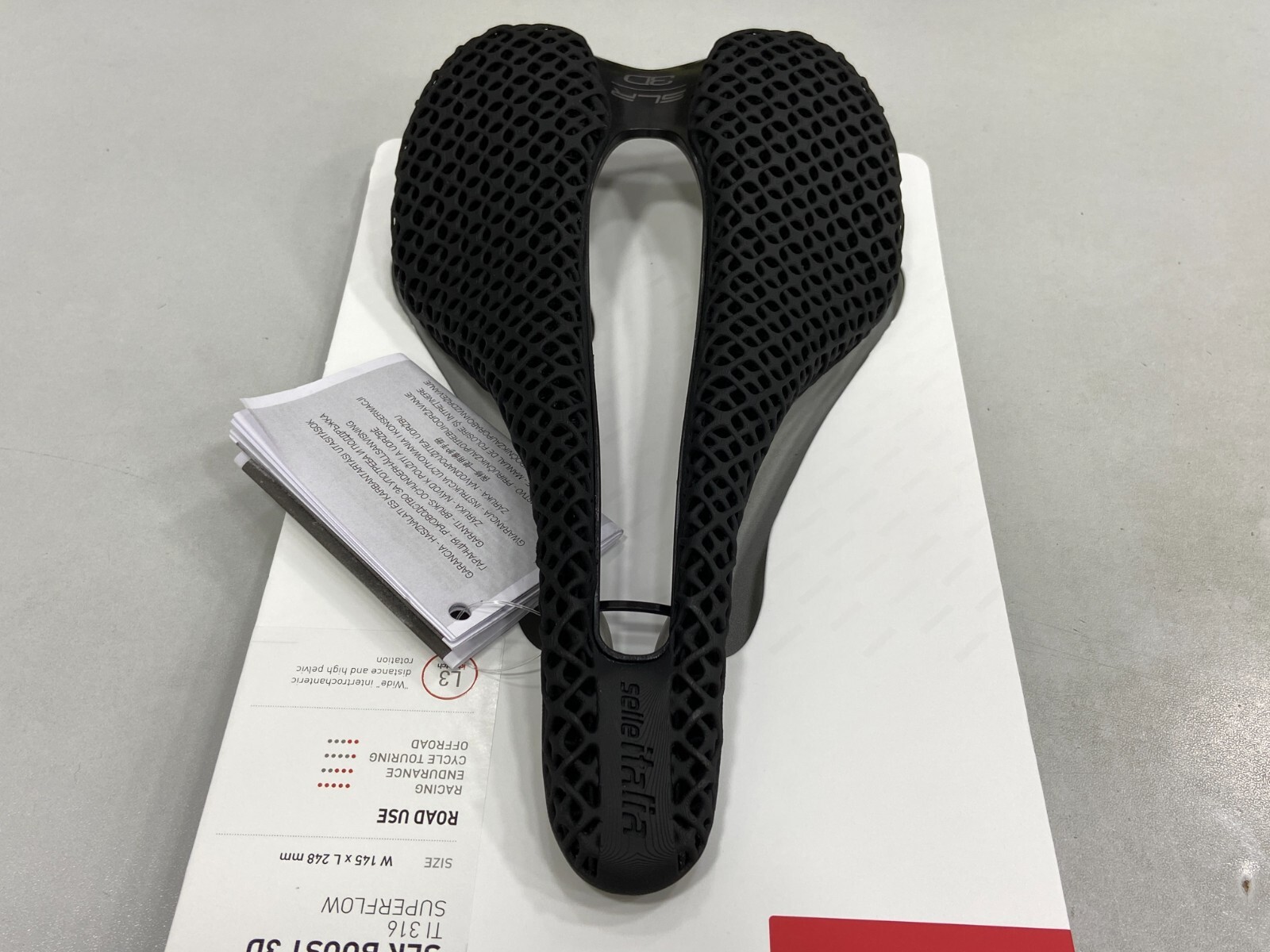 Selle Italia SLR Boost 3D Ti316 Superflow L3(145x248mm) Bicycle Saddle (Black)