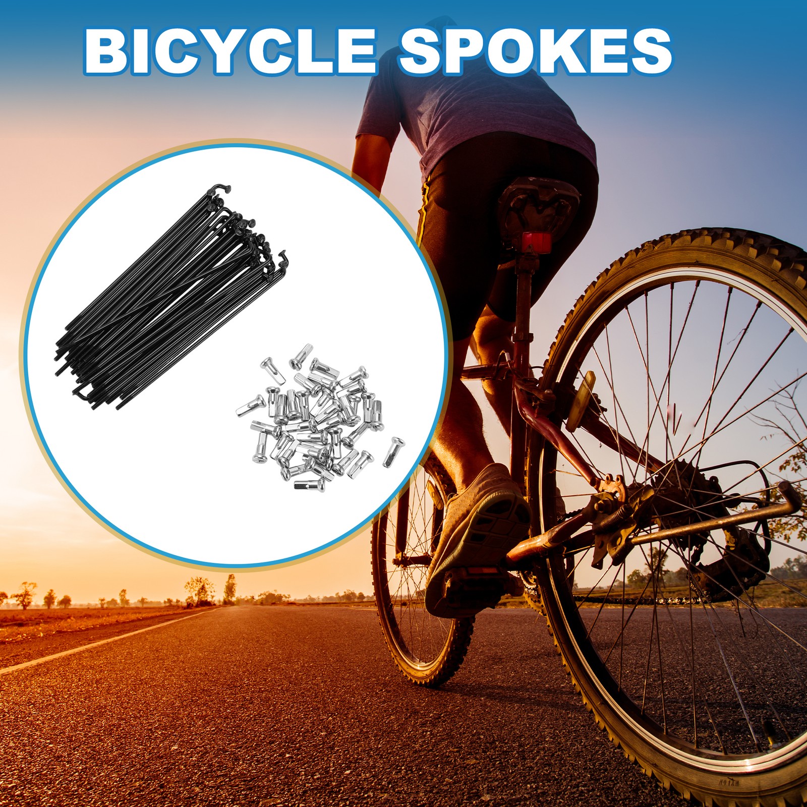 Mountain Bike Spokes 14G 97mm Black Steel 36 Pieces