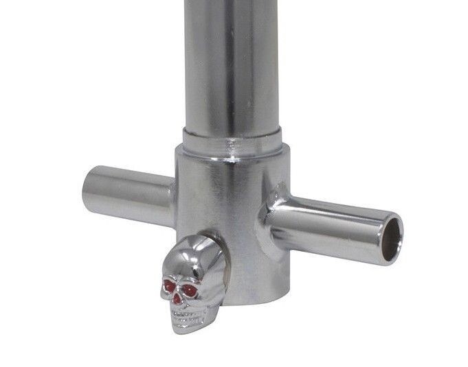Skull Lowrider Bicycle Cruiser Bike Spring Fork Steering Tube Decoration Chrome