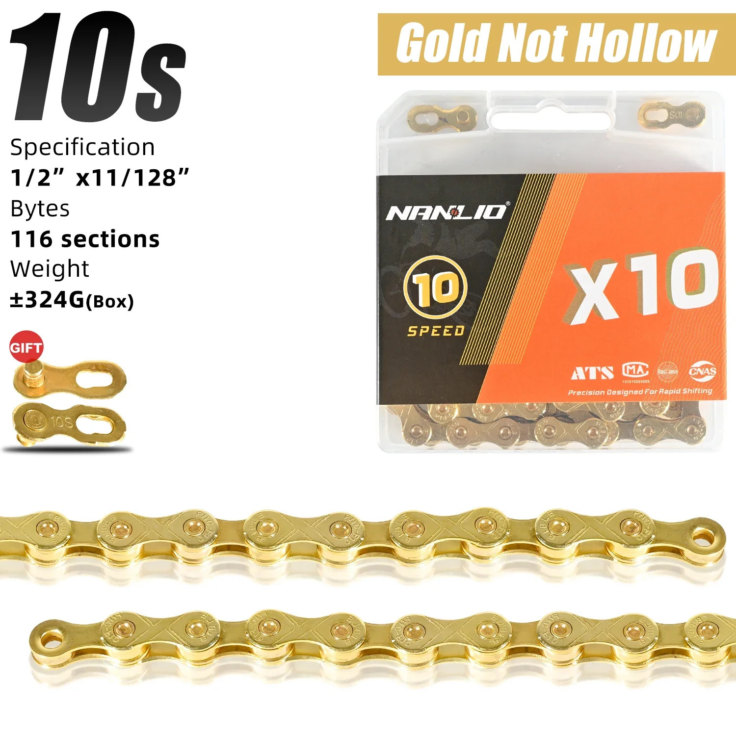 Nanlio X8 X9 X10 X11 X12 Speed Bike Chain 116/126L MTB Road Bicycle Chain