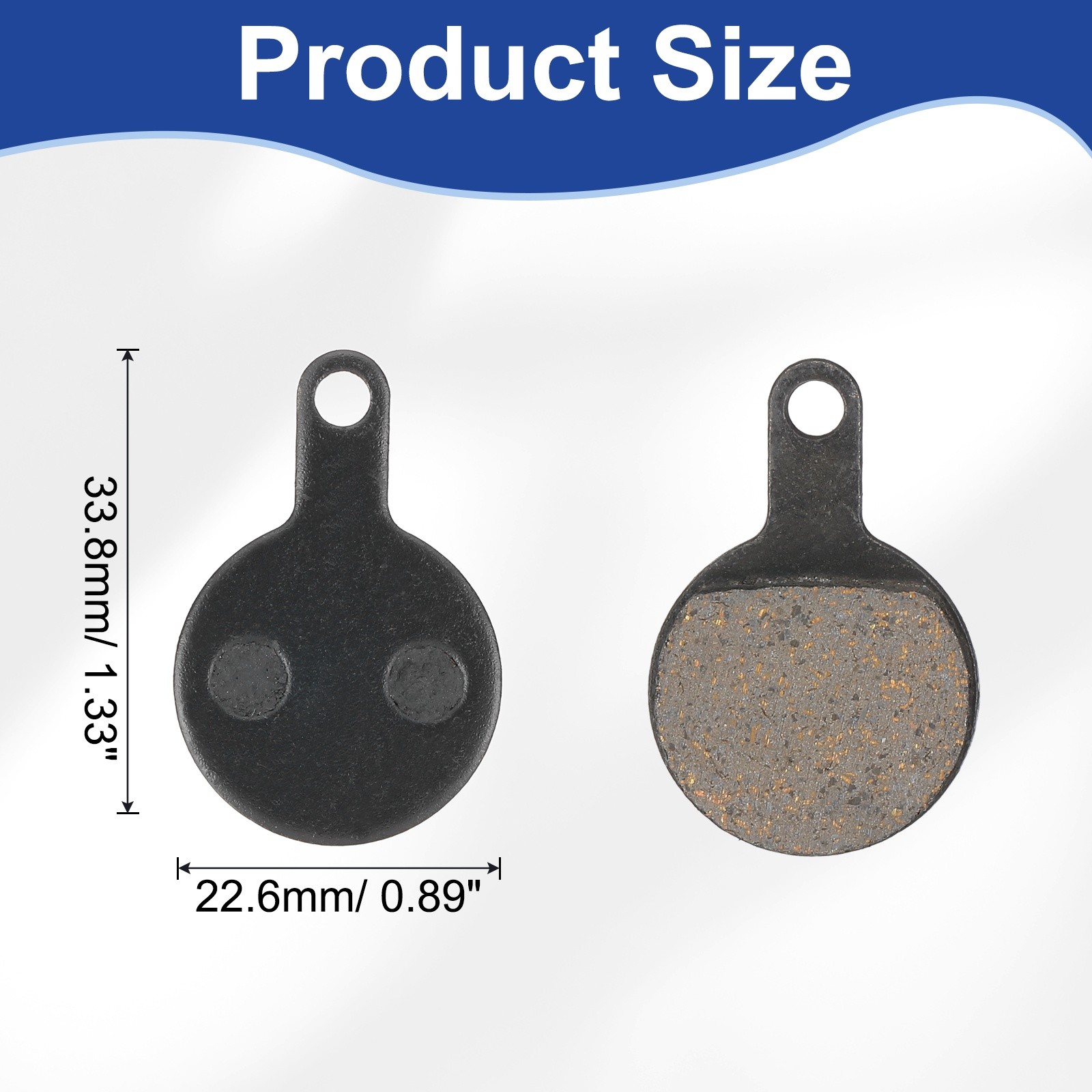 2set Disc Brake Pad 0.89″ x 1.33″ Bike Brake Pads, Black