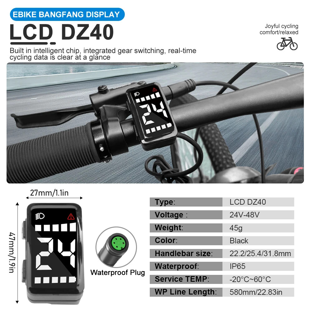 E-bike Intelligent LCD Screen Waterproof 5 Pin Colour LED Display for Mid Motor