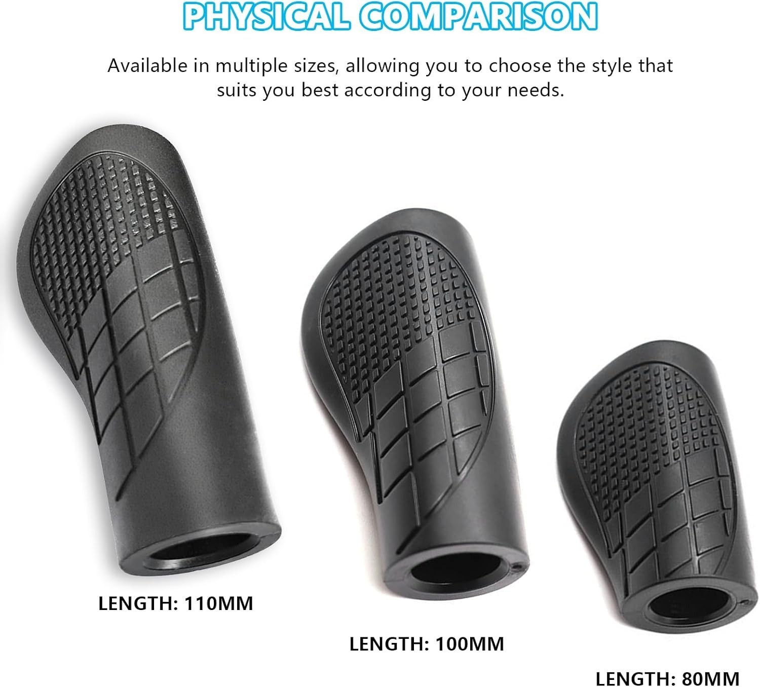 Snmzlc Ergonomic Bike Handlebar Grips,Length 100mm/3.94″,for 100mm, black