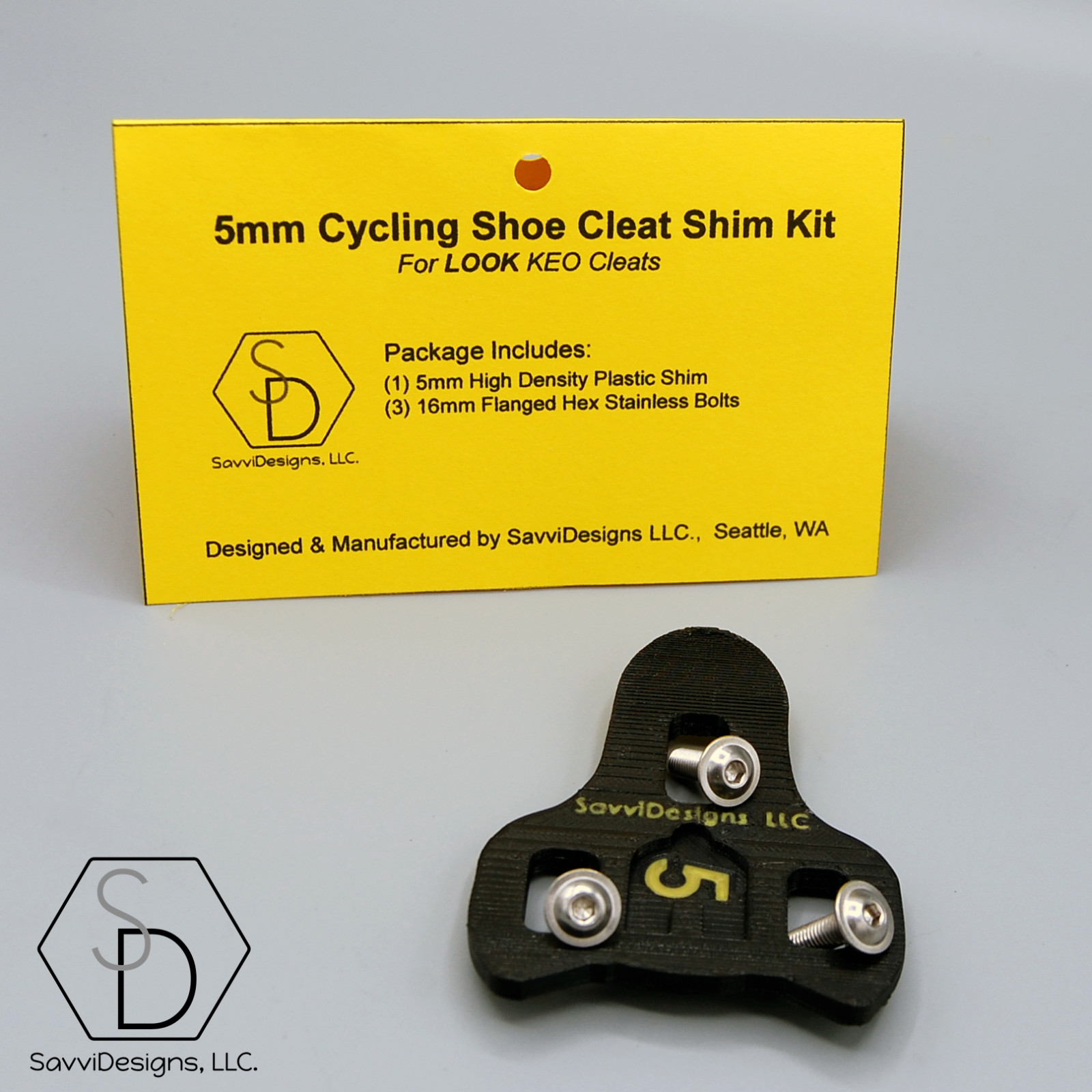 LOOK KEO 5mm Cleat Spacer Cycling Shoe Shim – WITH BOLTS
