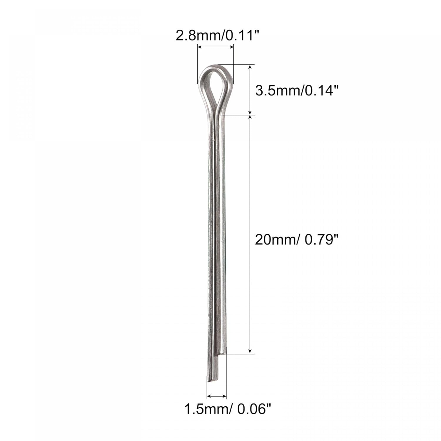 uxcell Split Cotter Pin, 1.5mm x 20mm Stainless Steel Clip x