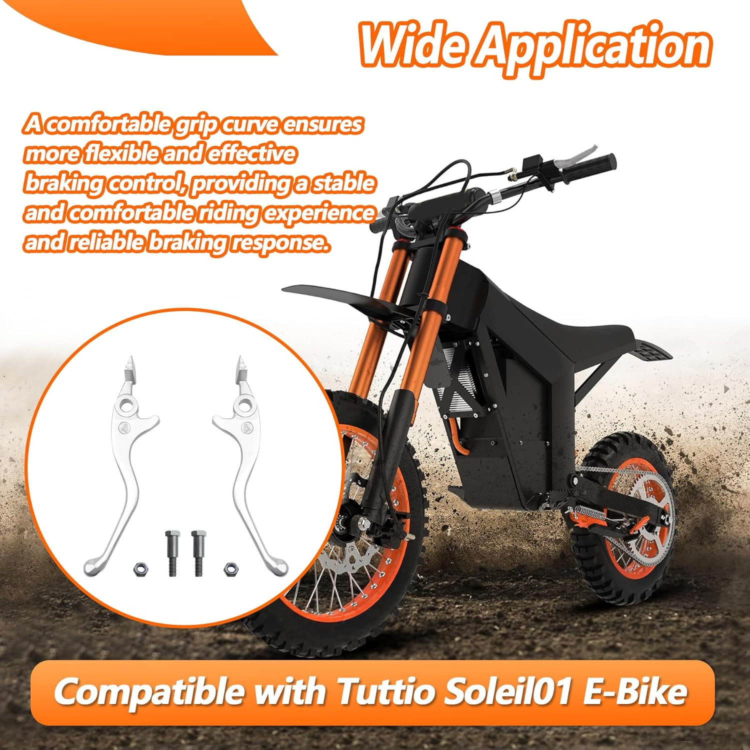 1 Pair Left and Right Lever Handbrake Fit for Tuttio Soleil01 E-Bike Brake Lever