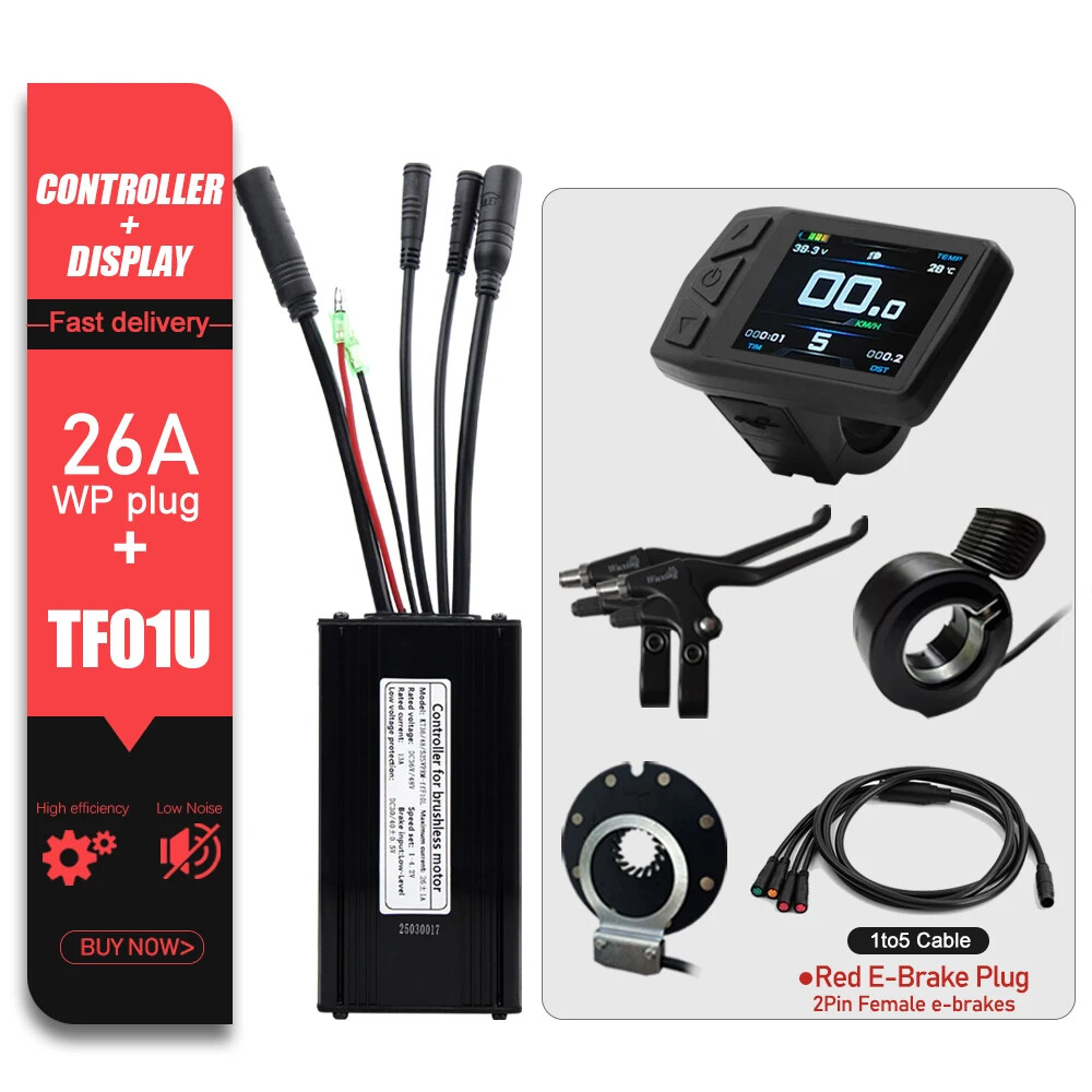KT E-bike Sinewave Controller 36/48/52V 26A Waterproof Brushless 500W 750W Motor