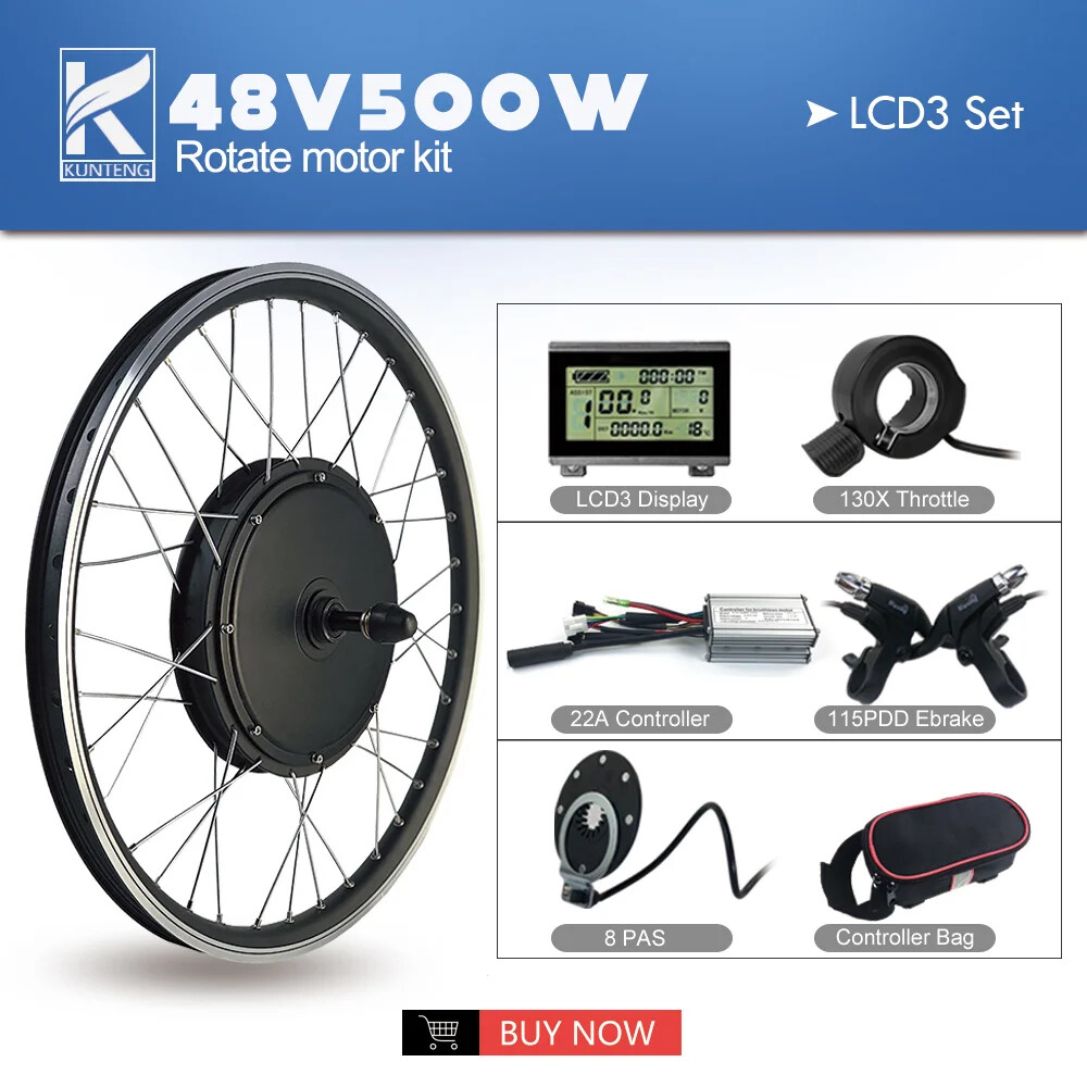 36V 48V 500W Rear Rotate Brushless Gearless Hub Motor 20-29in 700C for MTB Ebike