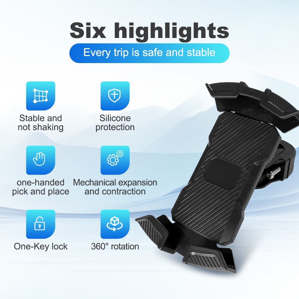 360° Motorcycle Bike Bicycle Phone Holder Handlebar Mount GPS MTB Silicone