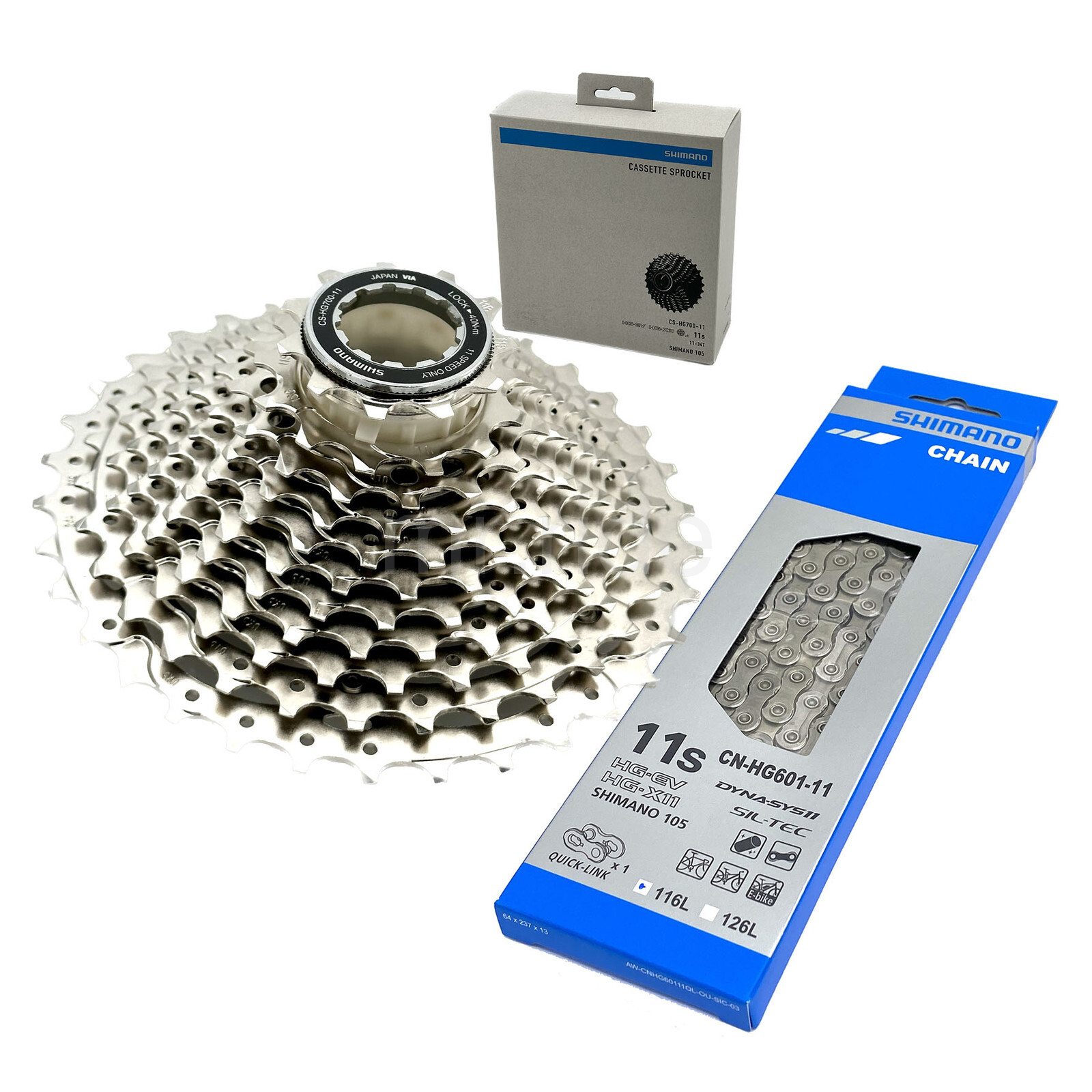 Shimano 105 CS-HG700-11 Cassette Sprocket 11 speed 11-34T+CN-HG601 Chain 116L
