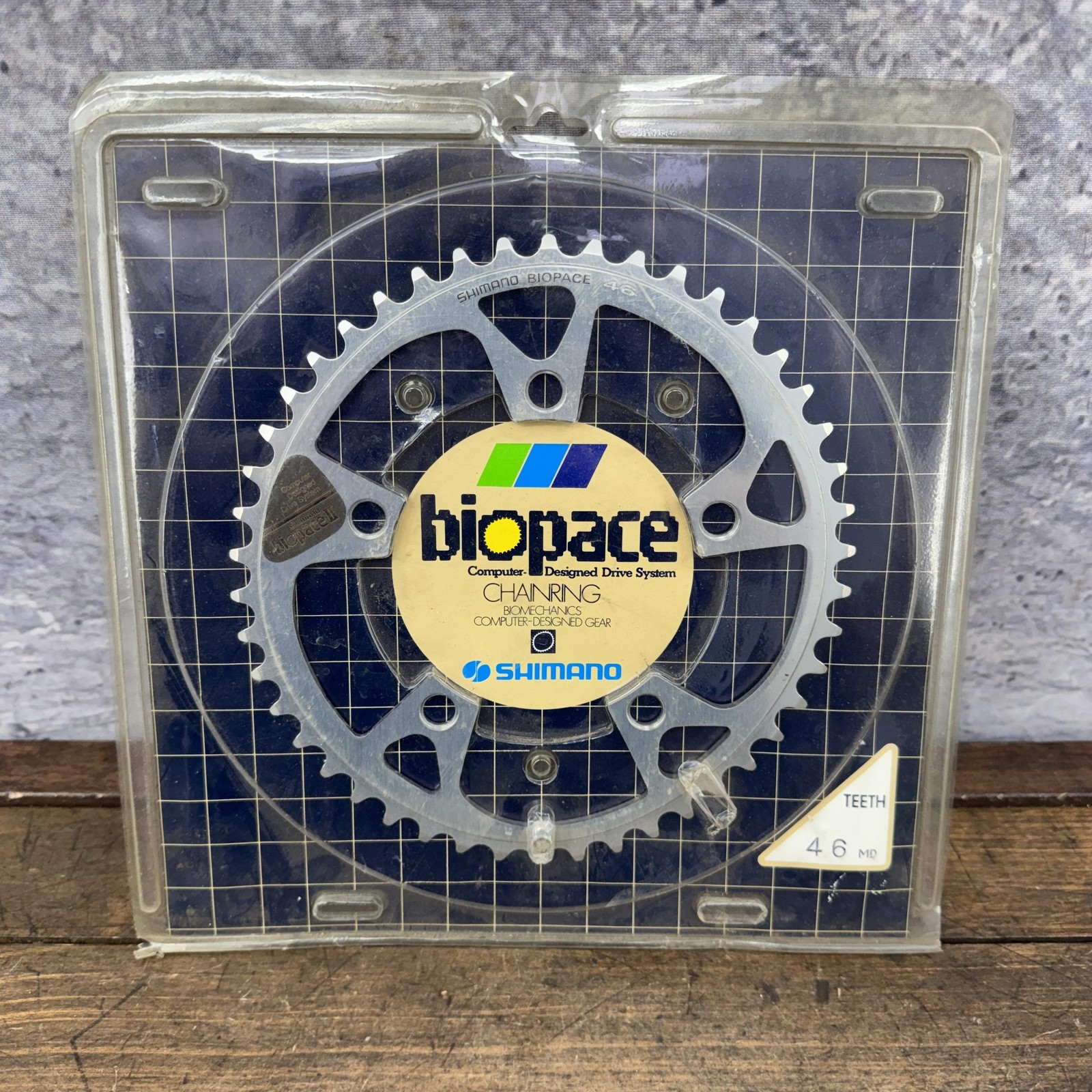 Vintage Shimano Biopace II 46T Chainring 110 BCD 5-Arm NOS Aluminum Japan