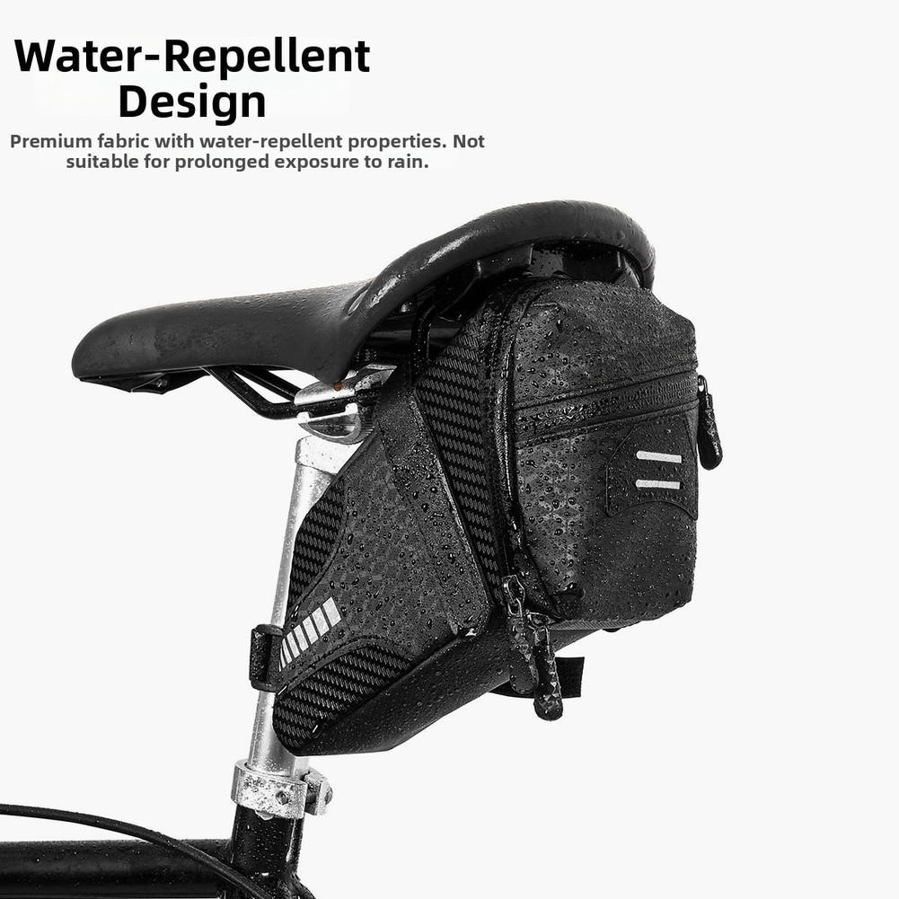 Reflective Black Bike Under Seat Bag 22x13x10cm Fits Pump Wallet Patch Kit