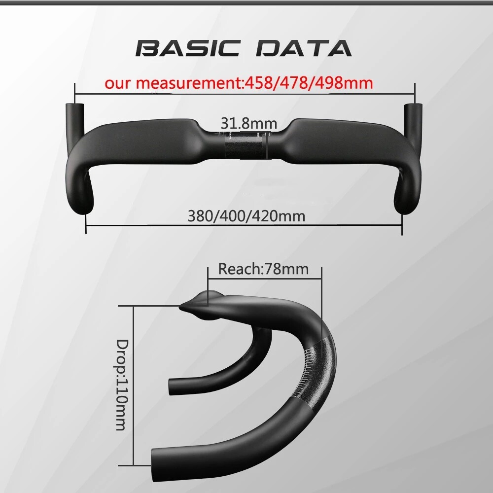 Carbon Handlebars Road Bike Outward Angle Drop Bars 31.8mm Bicycle Handle Bar