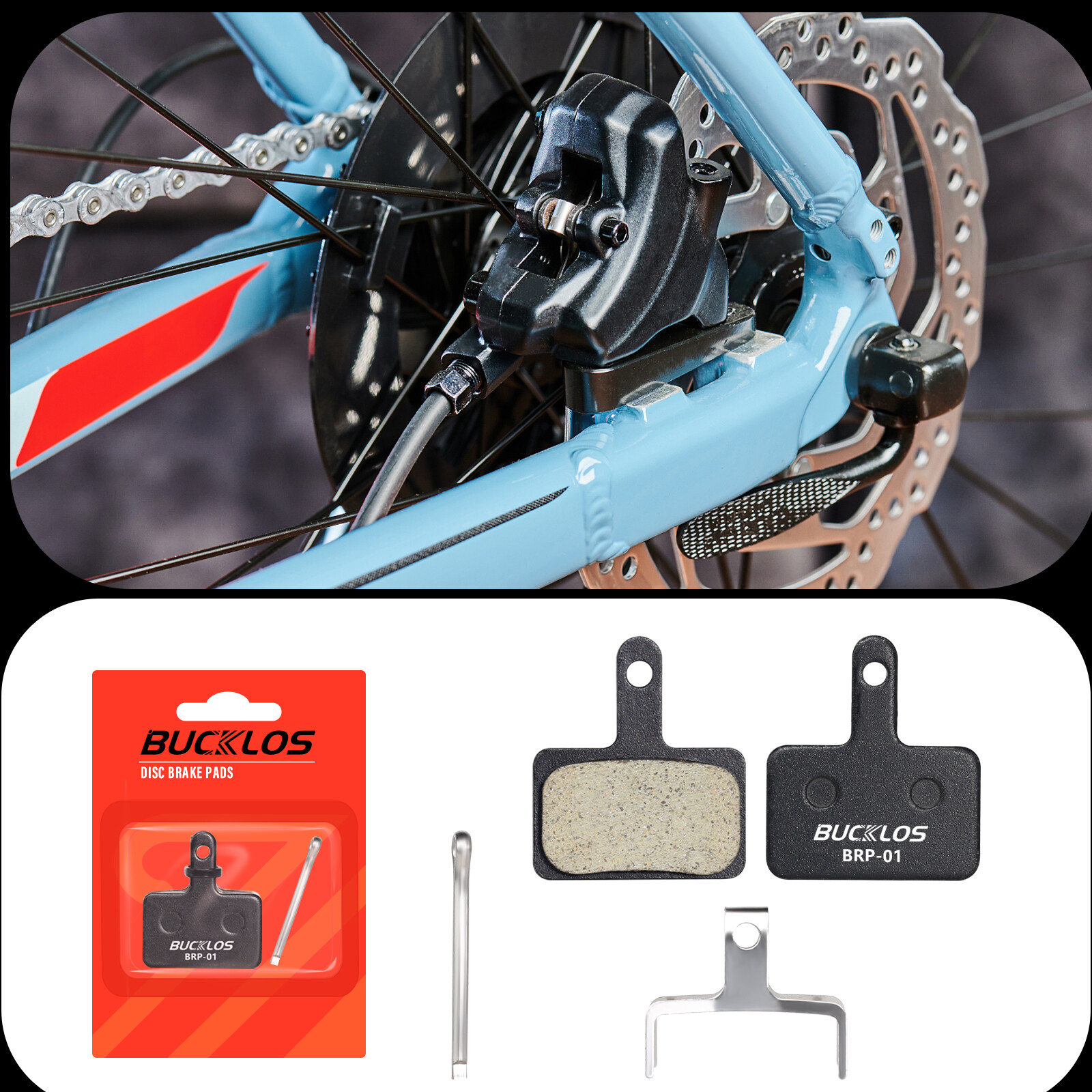 4 Pairs Resin Semi-Metallic Disc Brake Pads fit Shimano B01S B05S Tektro E10.11