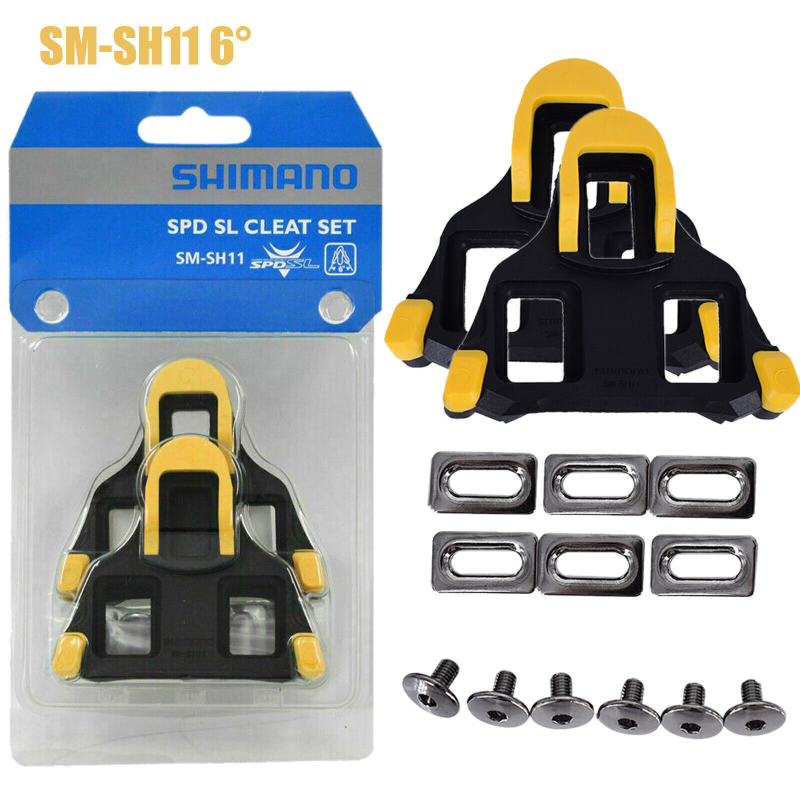 Shimano SM-SH11 SH11 SH12 Cleat set 6 Degree Float SPD-SL Road Bike Pedal Cleats