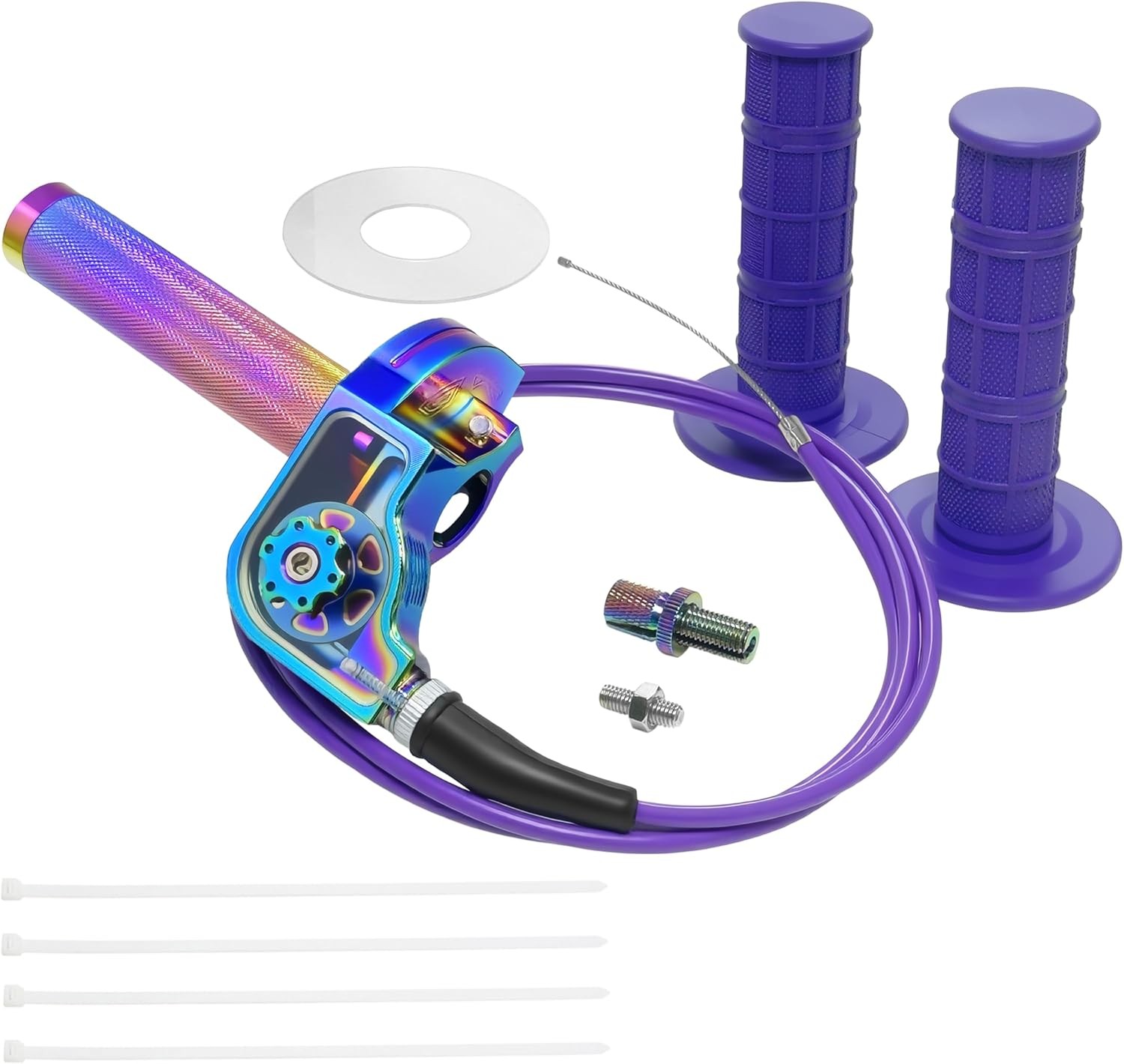 Motorcycle Throttle Assembly,7/8″ Quick Twist Type A-Multicolored+Purple