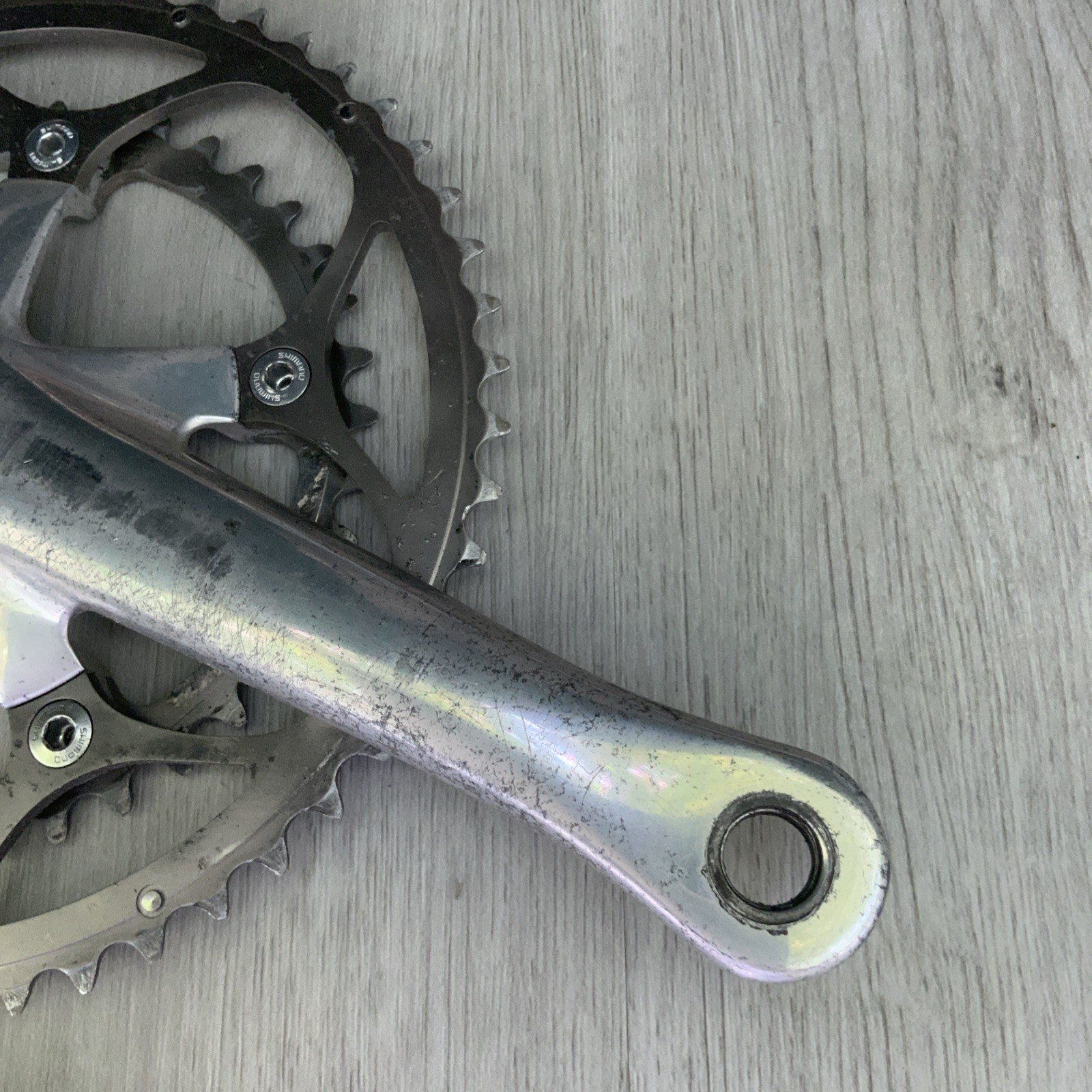 SHIMANO DURA ACE CRANKSET 7700 DOUBLE 172.5 MM ARMS 53-39 TOOTH OCTALINK