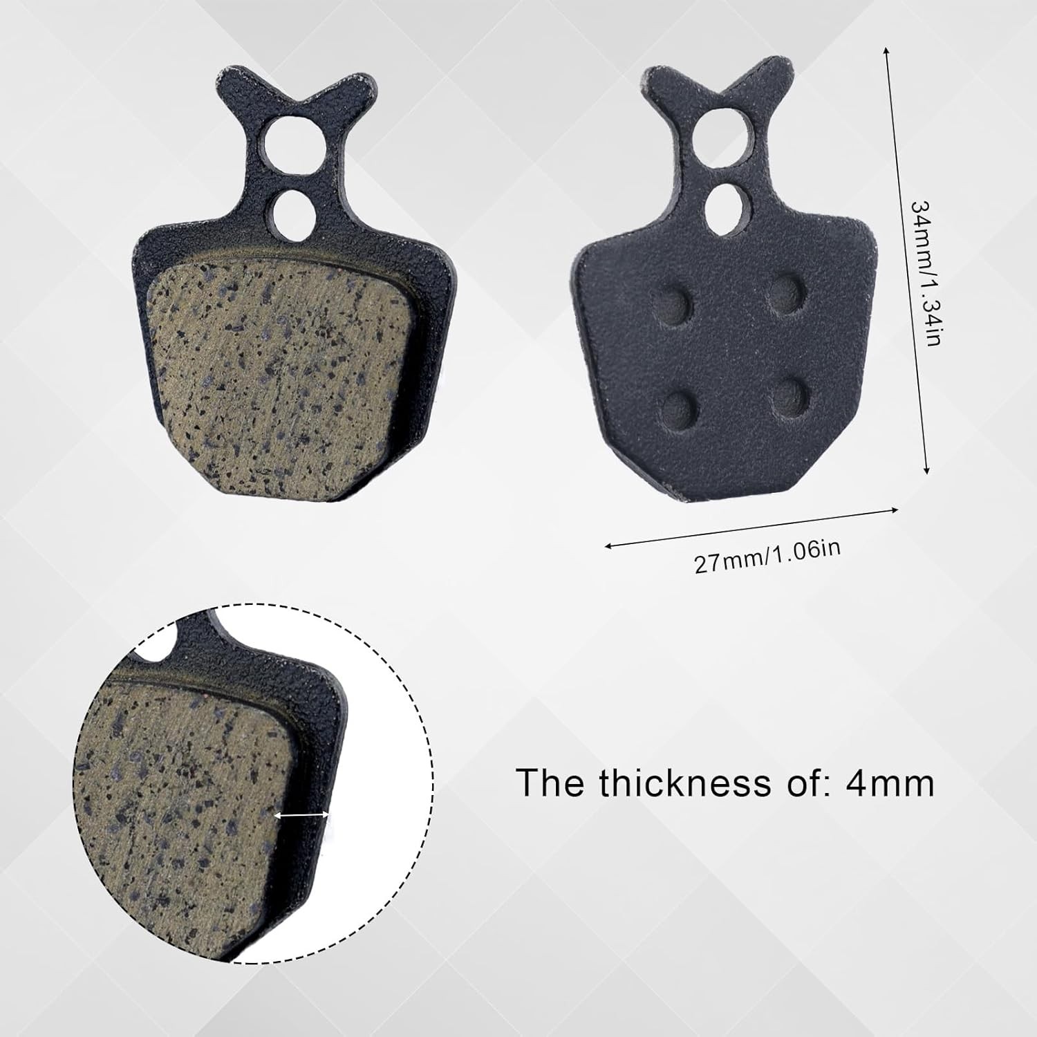 4 Pairs Bike Brake Pads, Excellent Performance Mountain Disk Pads…