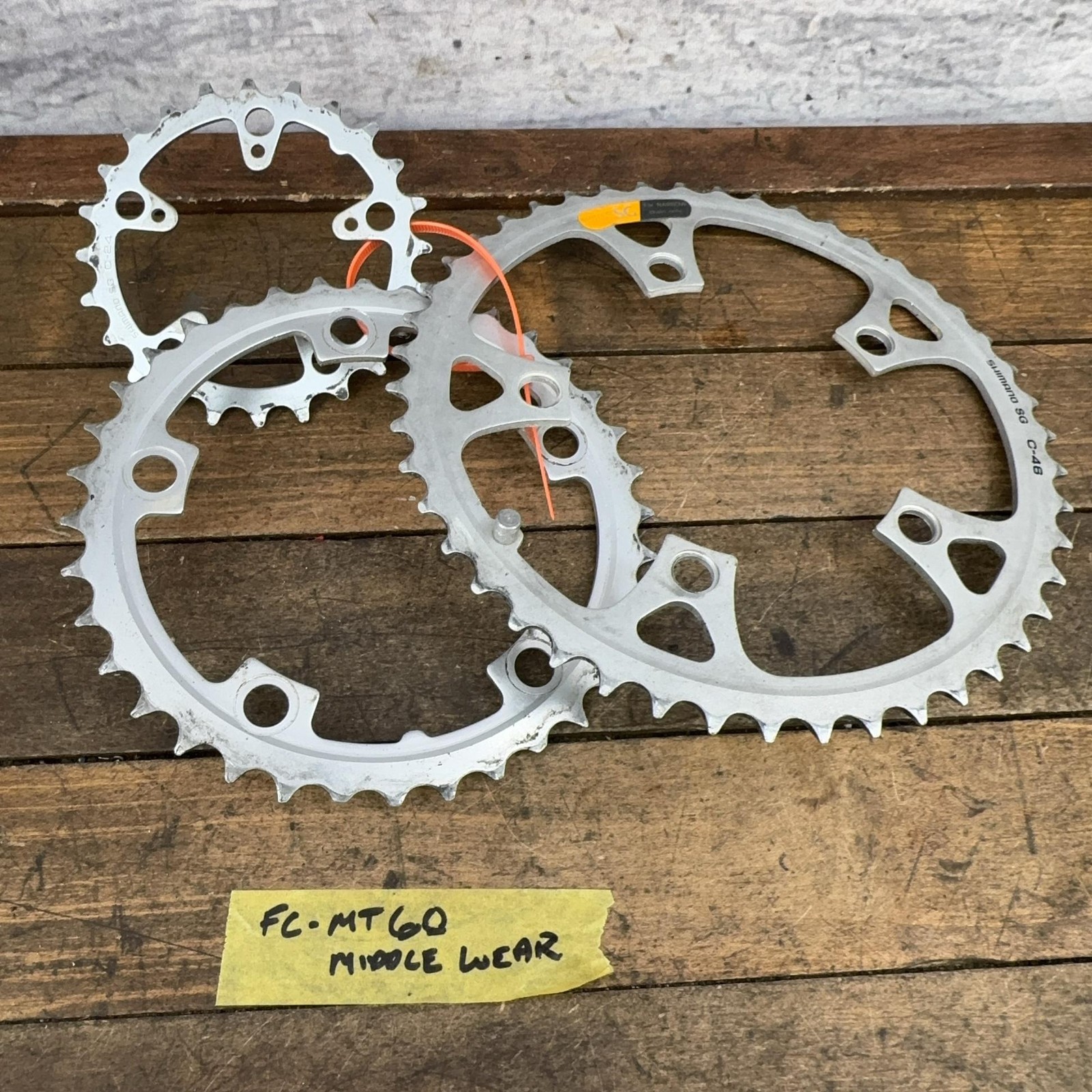 Vintage Shimano FC-MT60 Chainring Set 110/74 BCD 5-Arm Silver MTB 1980s Triple